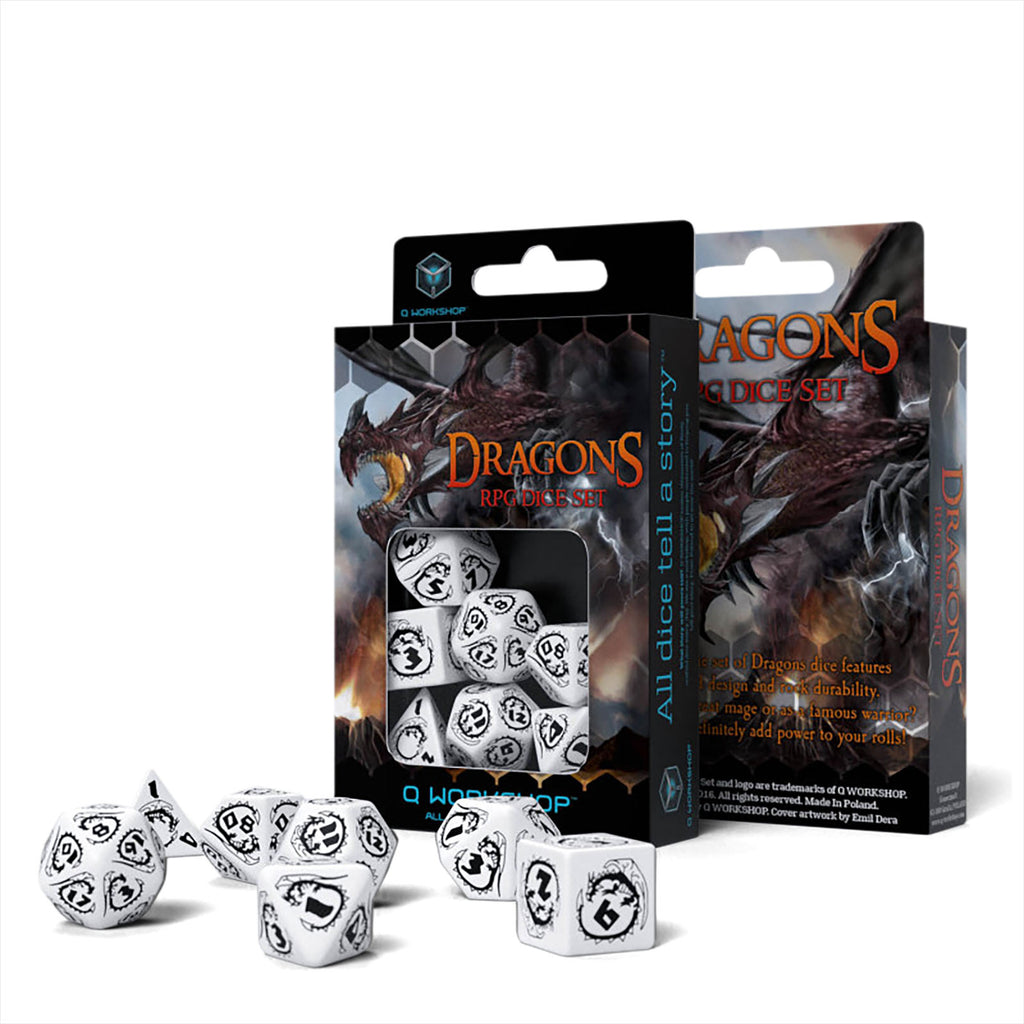 Produktbild Dragons RPG Würfel Set 7tlg weiß