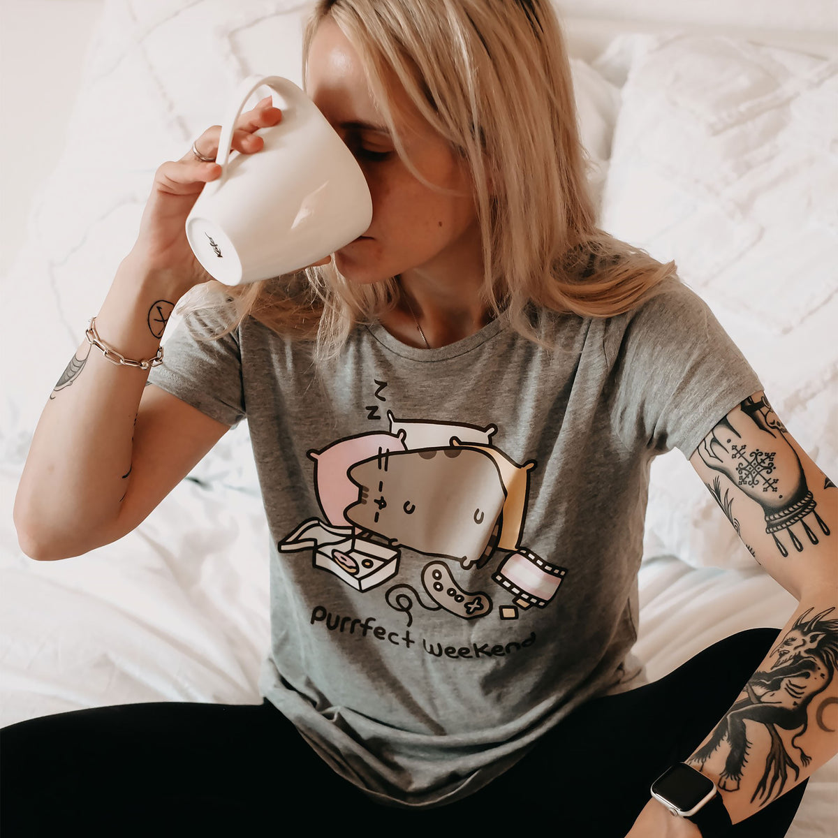 Produktbild Pusheen - Purrfect Weekend Damen T-Shirt grau