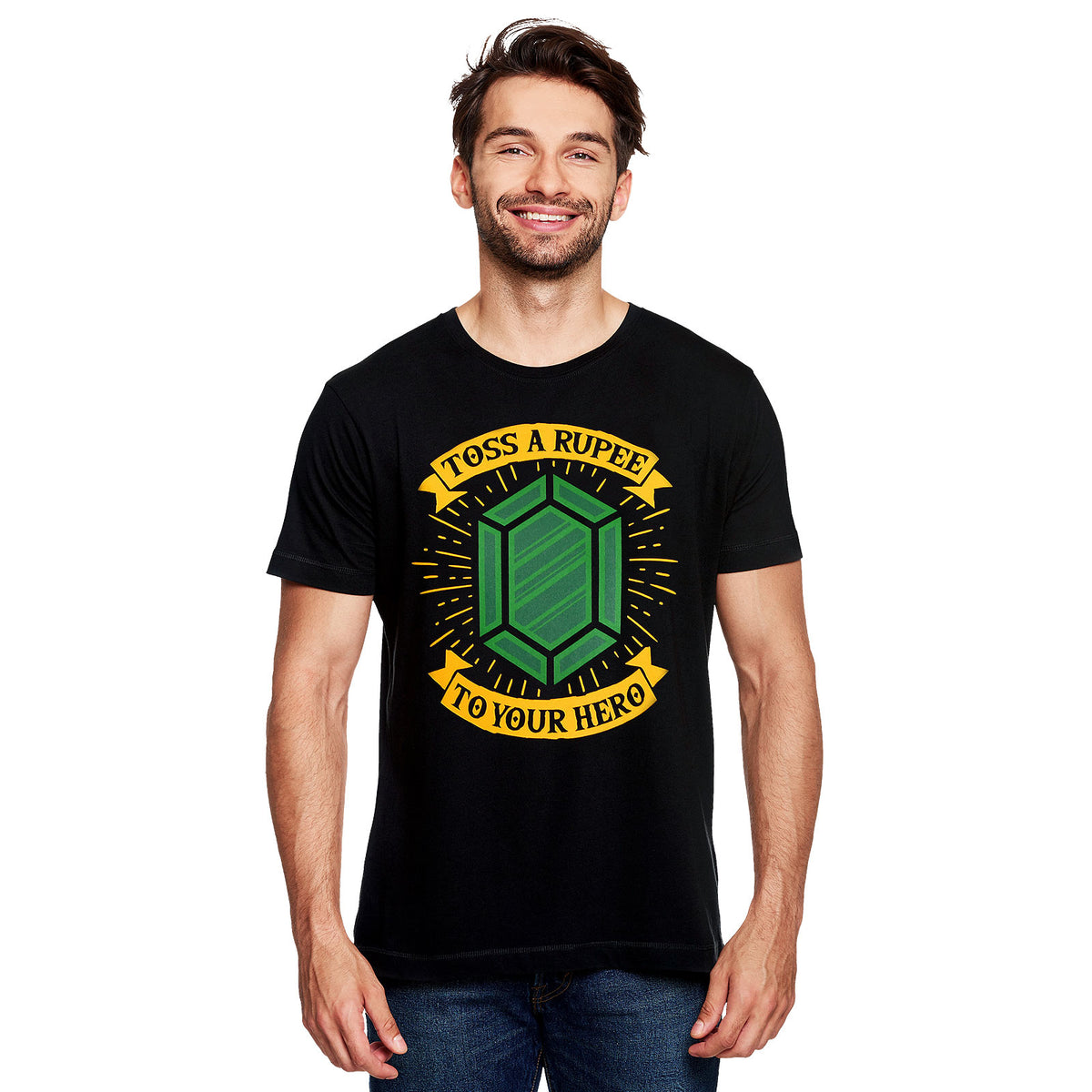 Produktbild Toss a Rupee to Your Hero T-Shirt für Zelda Fans schwarz