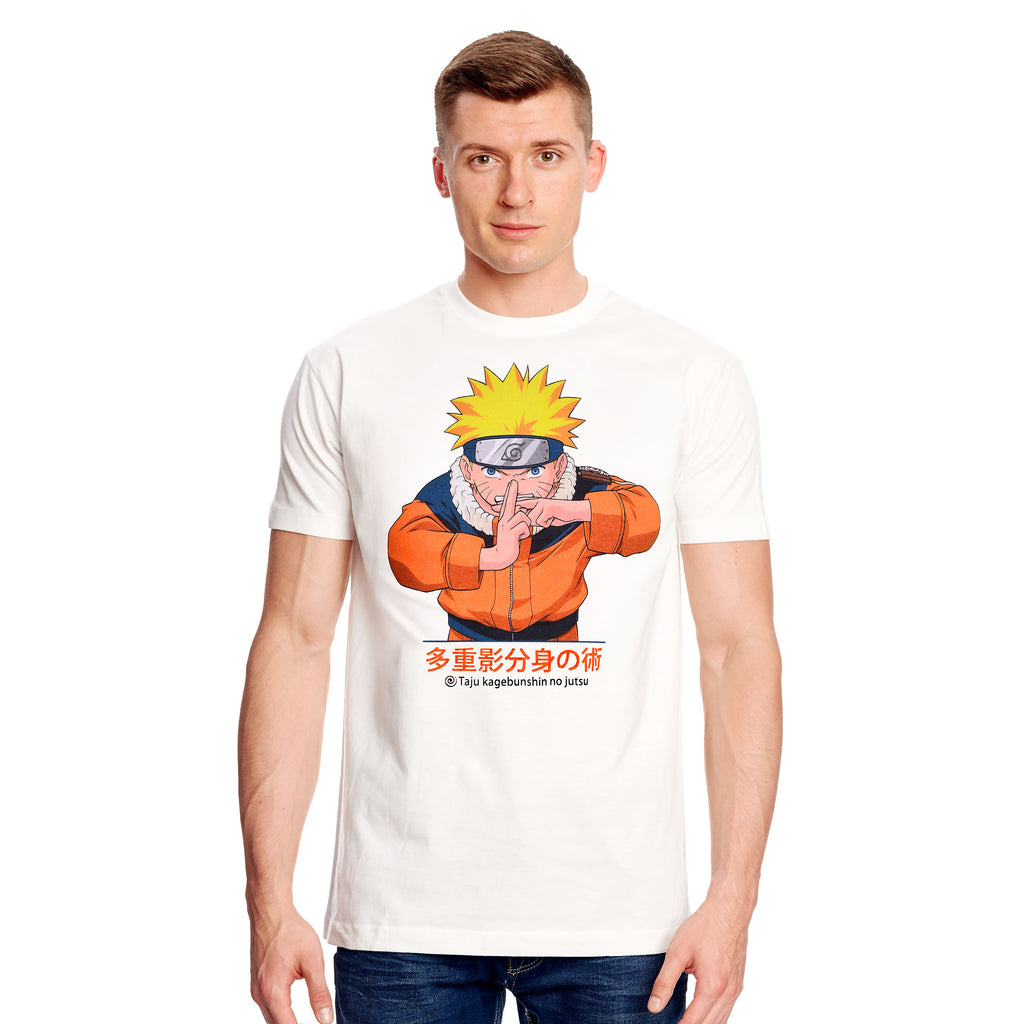 Naruto Uzumaki Kage Bunshin no Jutsu T-Shirt weiß