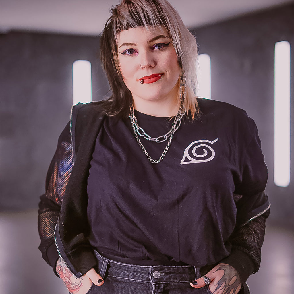 Naruto - Konoha Mini Symbol T-Shirt schwarz