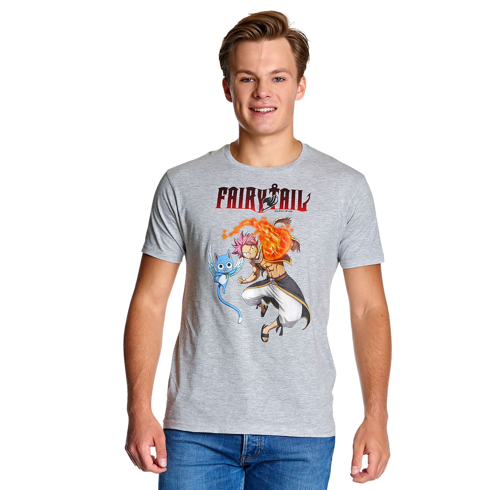 Produktbild Fairy Tail - Natsu und Happy T-Shirt grau