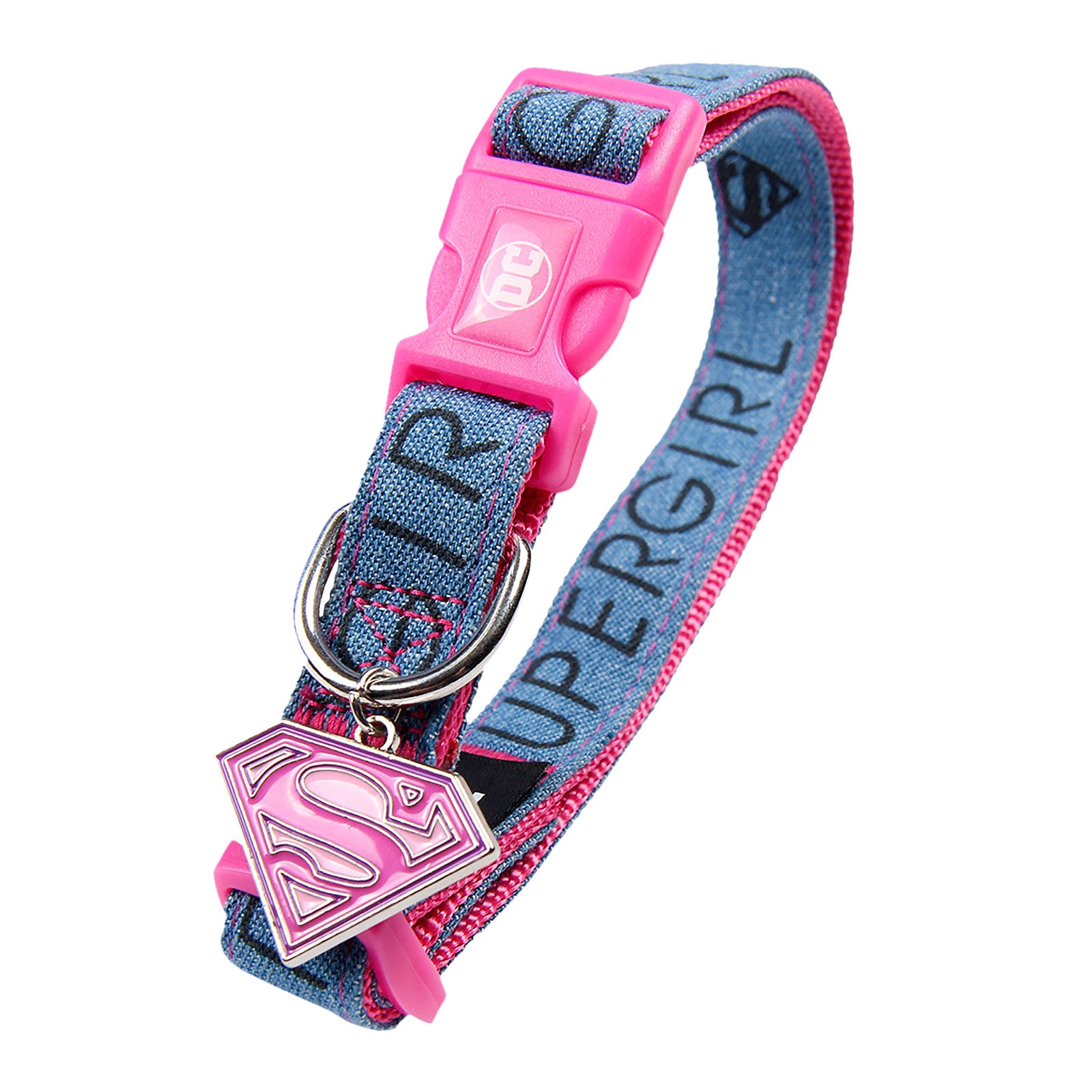 Produktbild Supergirl Klick-Halsband für Hunde rosa-blau