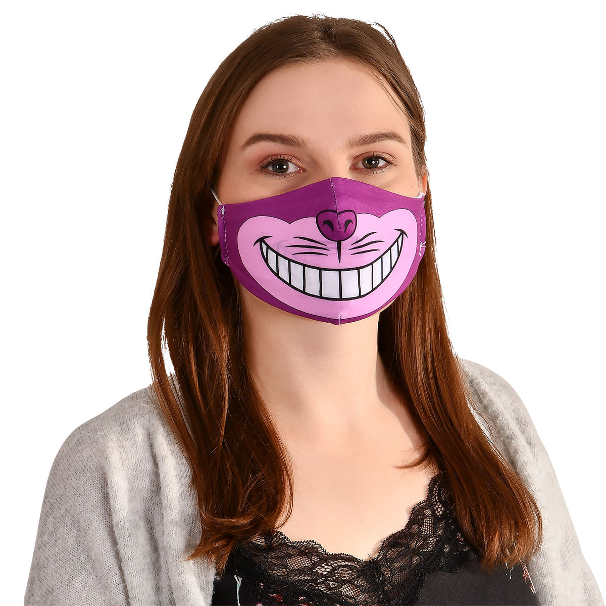 Produktbild Grinsekatze Gesichtsmaske für Alice im Wunderland Fans pink