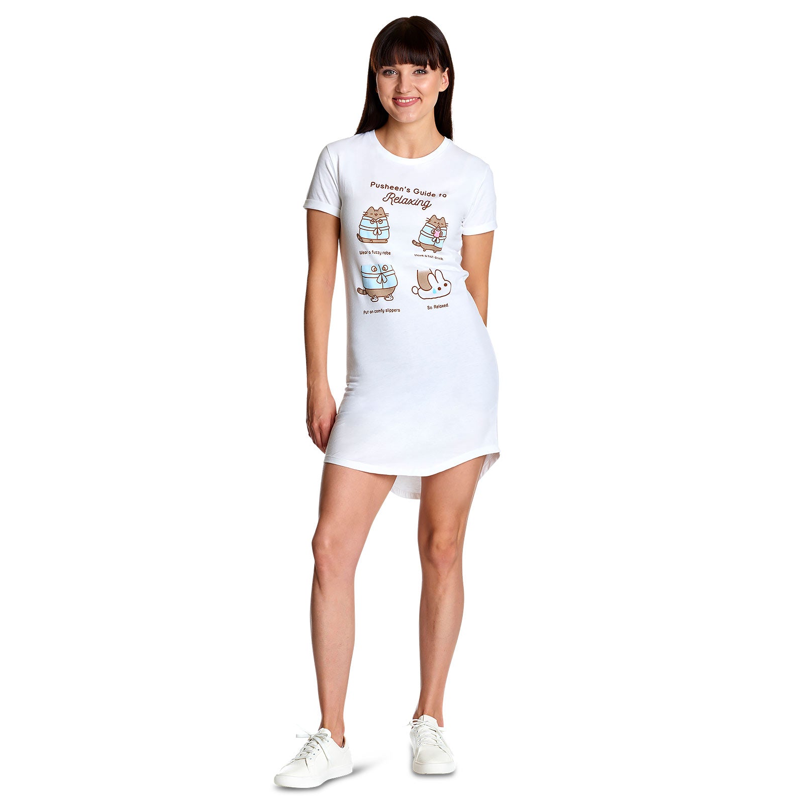 Produktbild Pusheen - Guide to Relaxing Longshirt Damen weiß