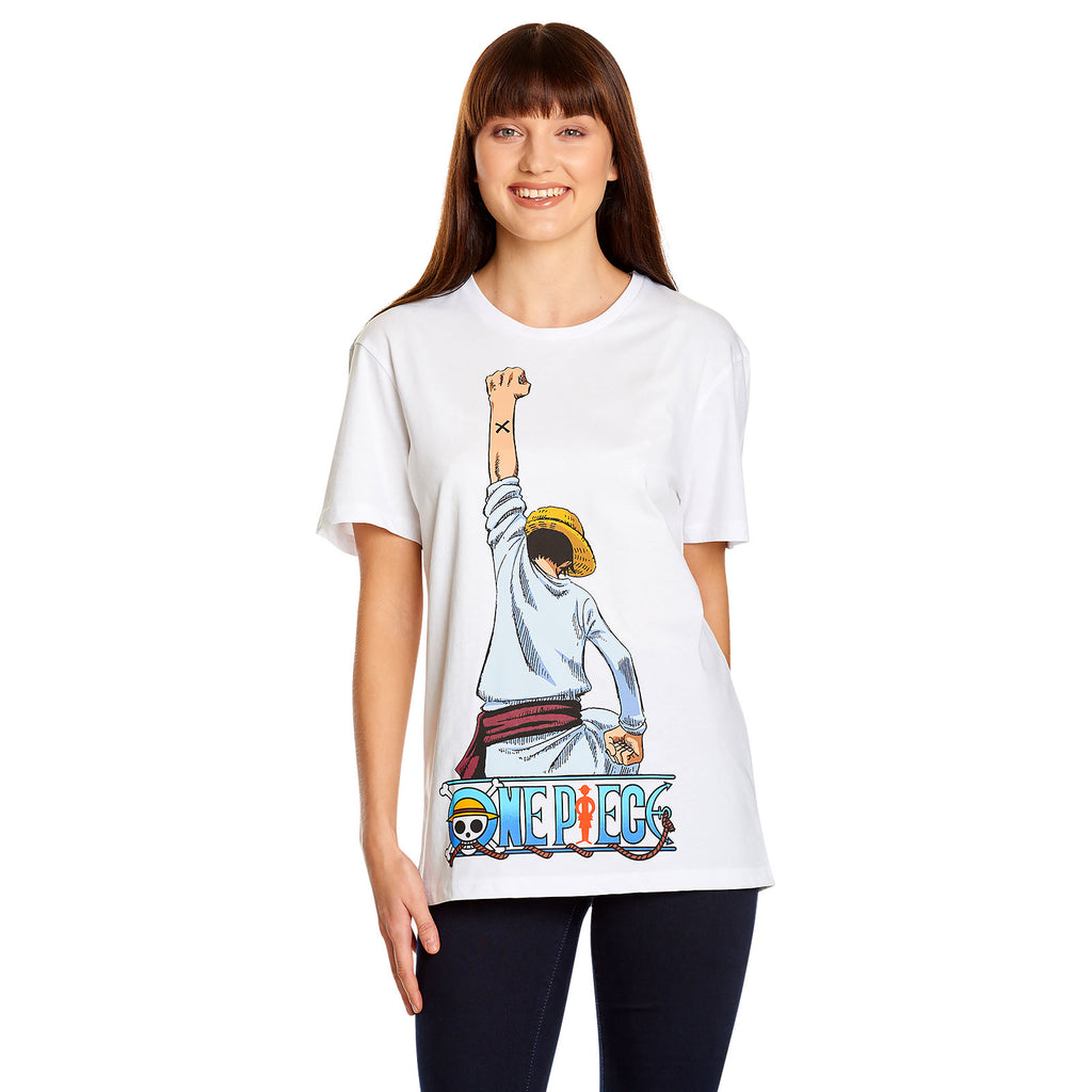 One Piece - Ruffy Fight Pose T-Shirt weiß