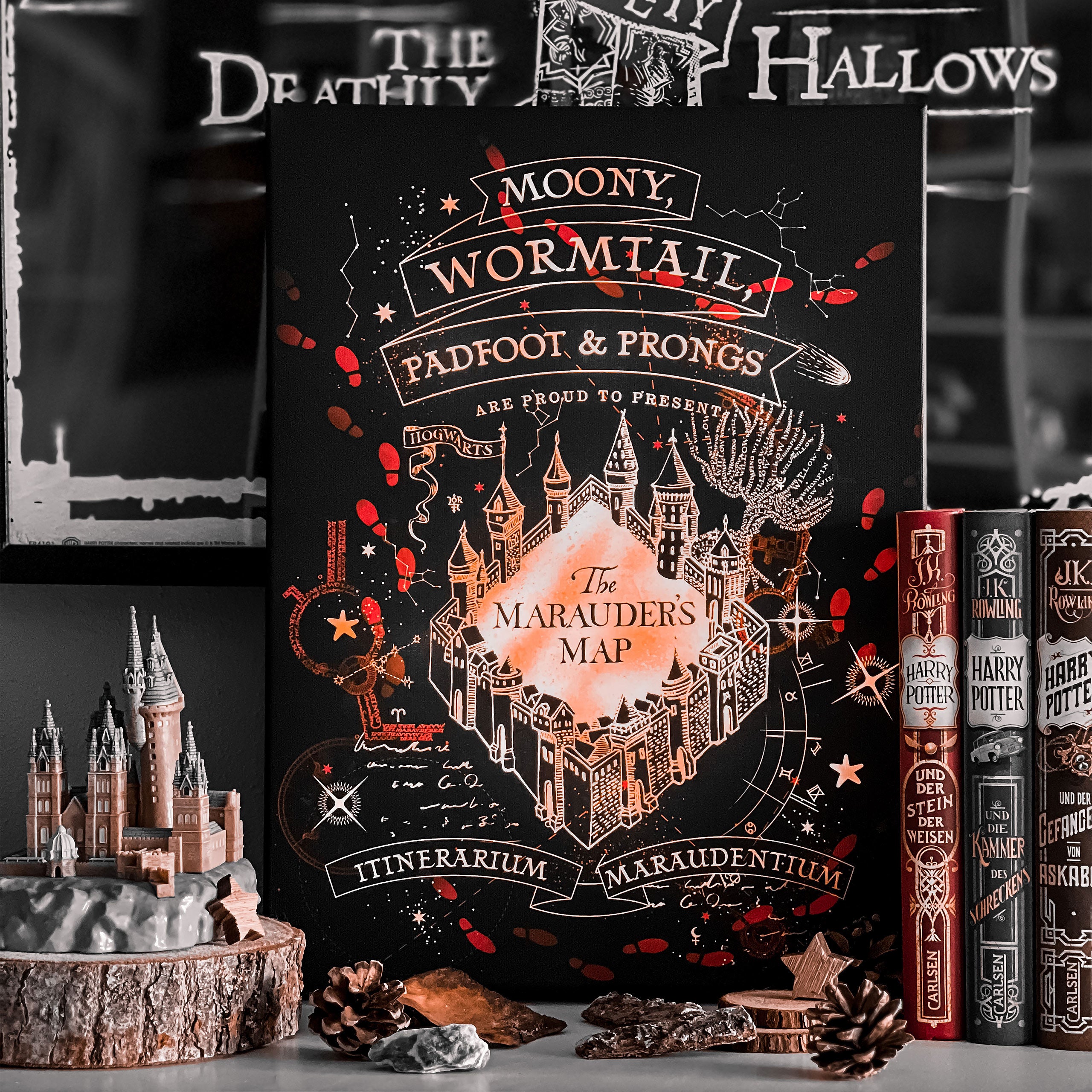 Produktbild Harry Potter - Karte des Rumtreibers Wandbild mit Licht