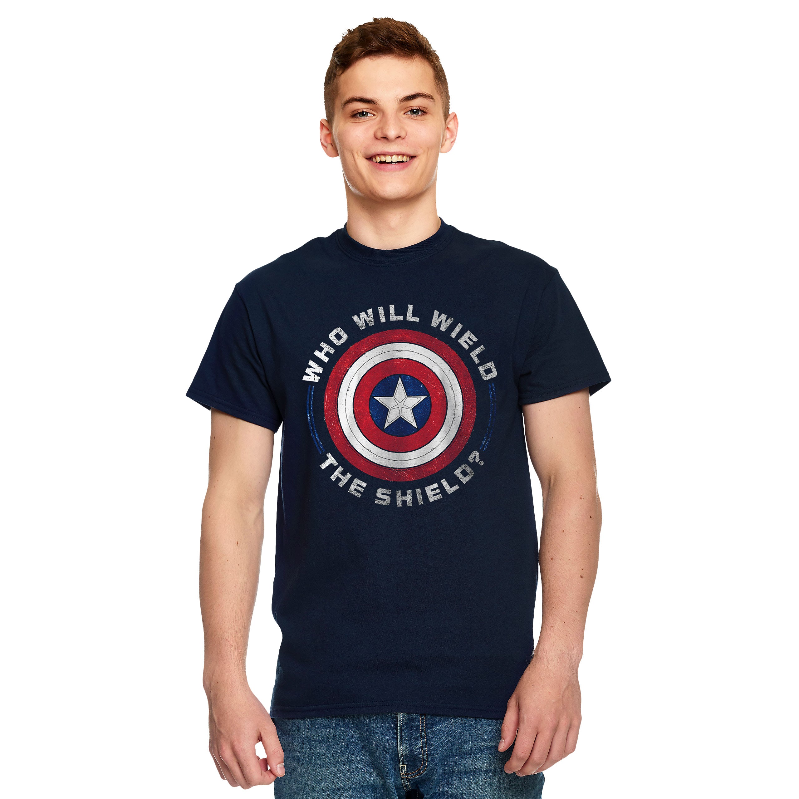 Produktbild Marvel - Who Will Wield The Shield T-Shirt blau