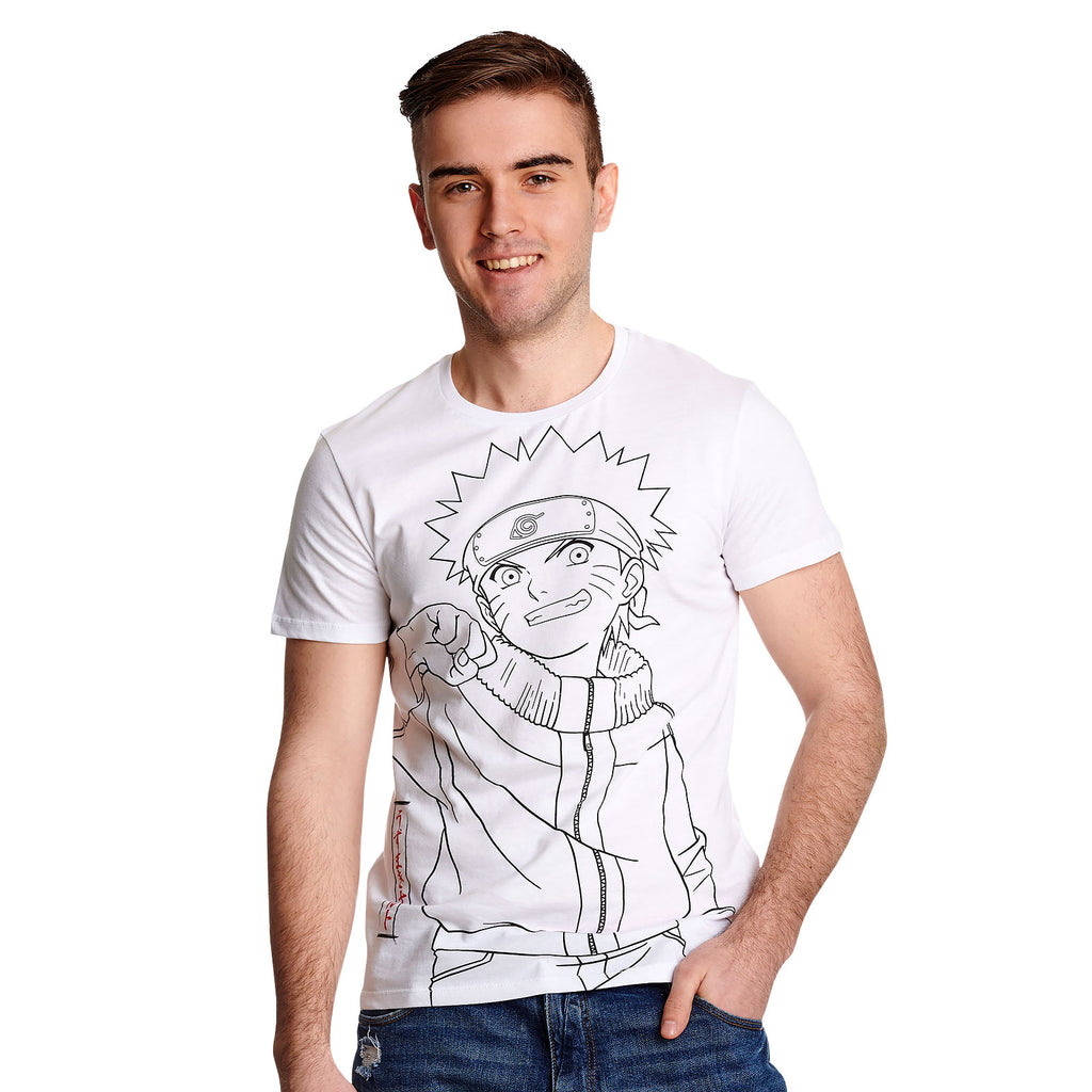 Naruto - Monochrome Sketch T-Shirt weiß