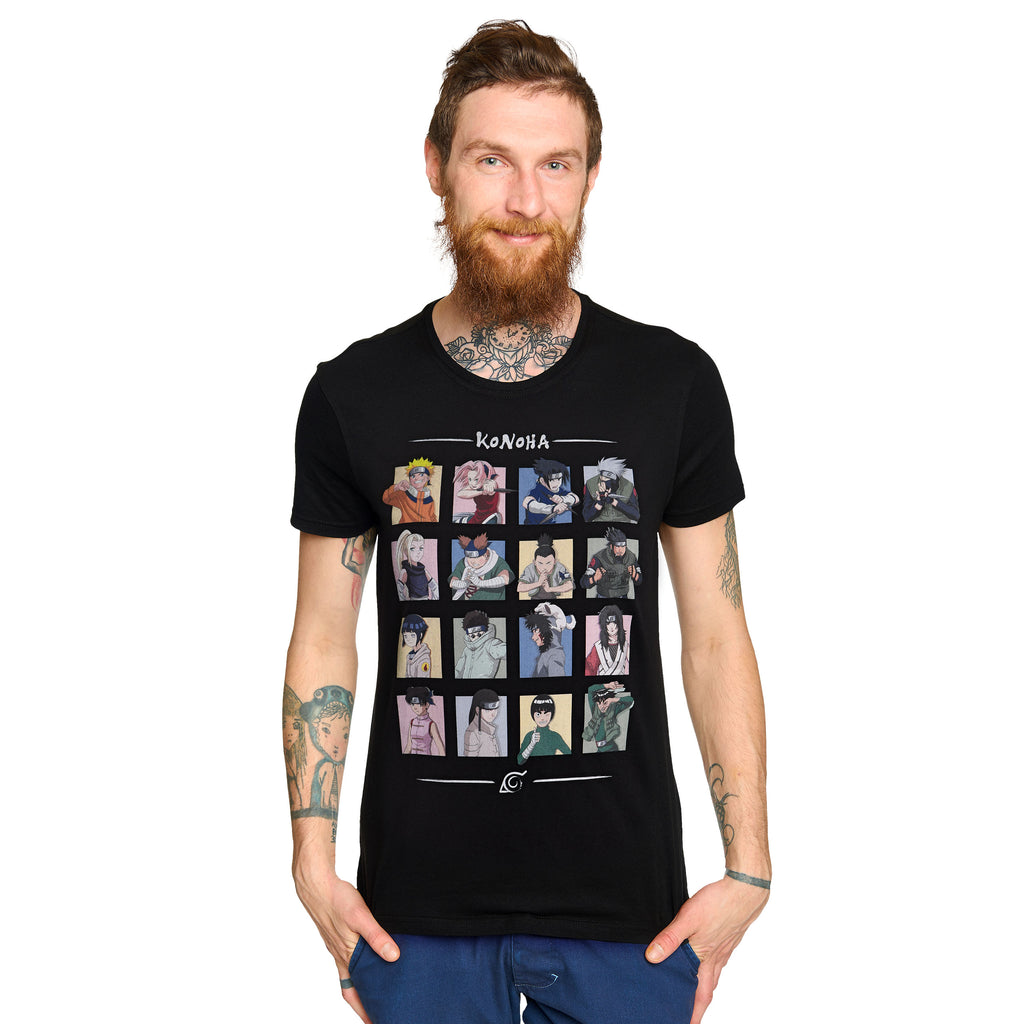 Naruto - Characters of Konoha T-Shirt schwarz