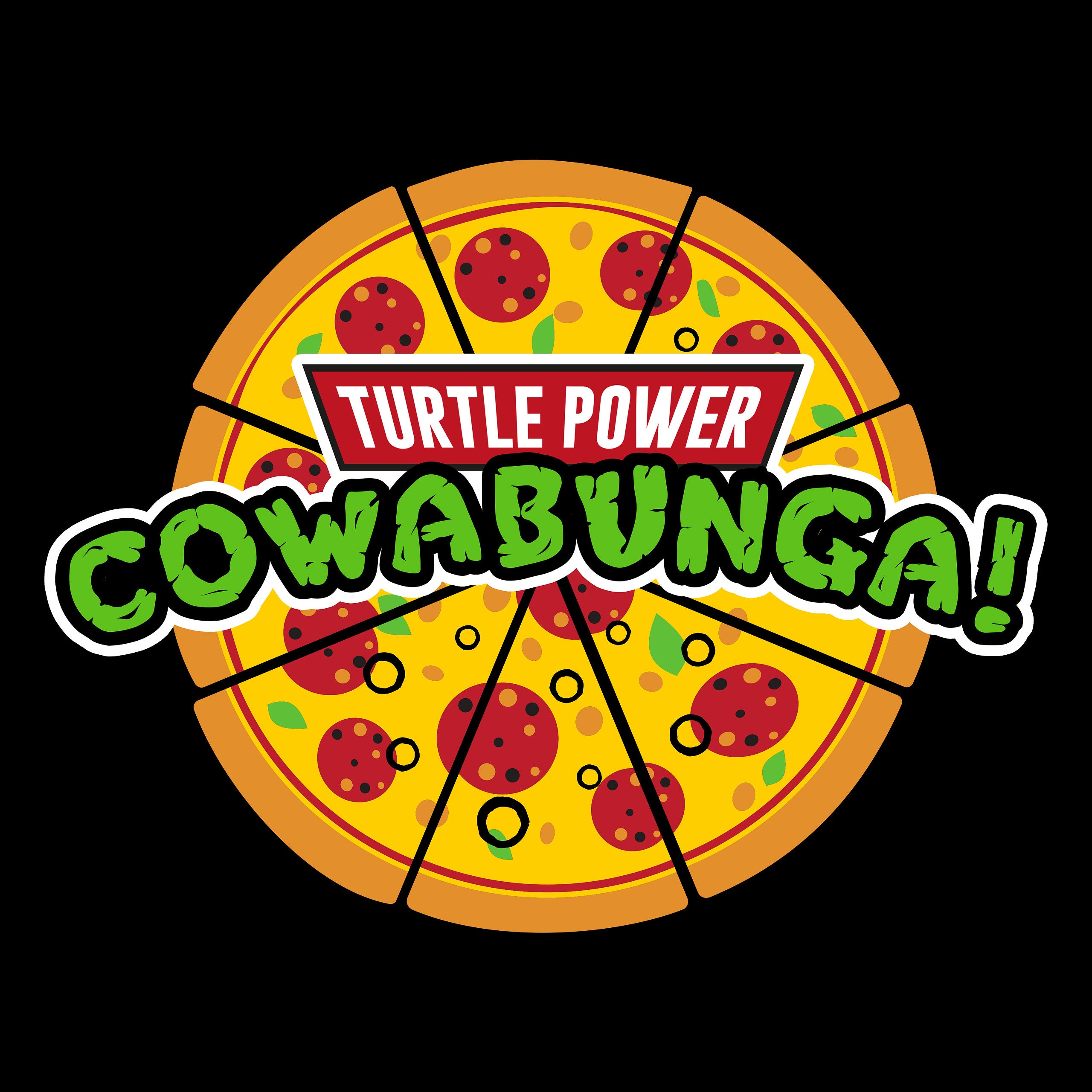 Produktbild Cowabunga Pizza T-Shirt für Ninja Turtles Fans schwarz
