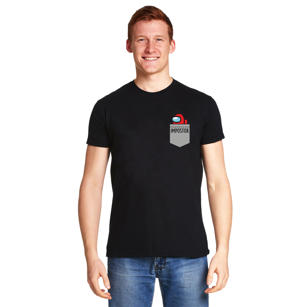 Produktbild Impostor Pocket T-Shirt für Among Us Fans schwarz