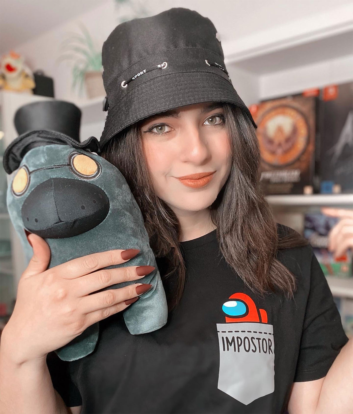 Produktbild Impostor Pocket T-Shirt für Among Us Fans schwarz