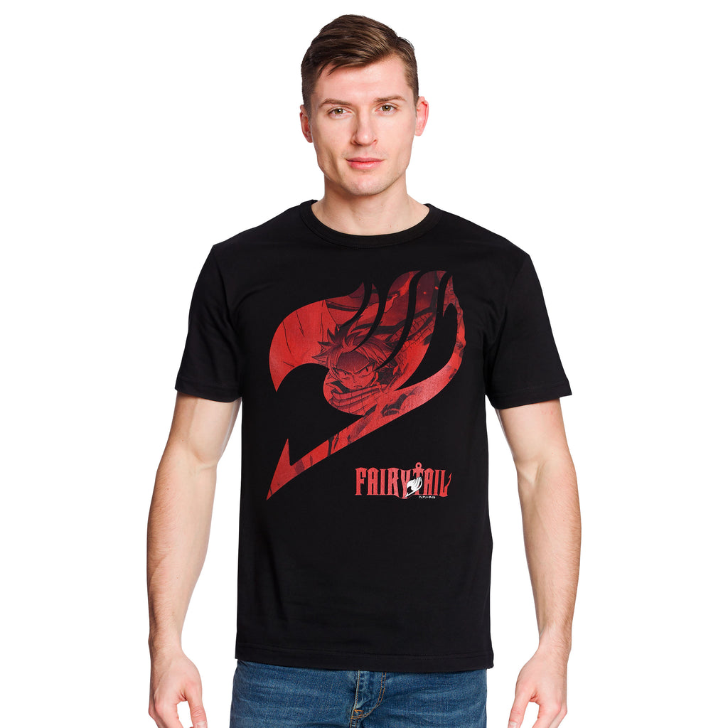 Fairy Tail - Logo mit Natsu T-Shirt schwarz