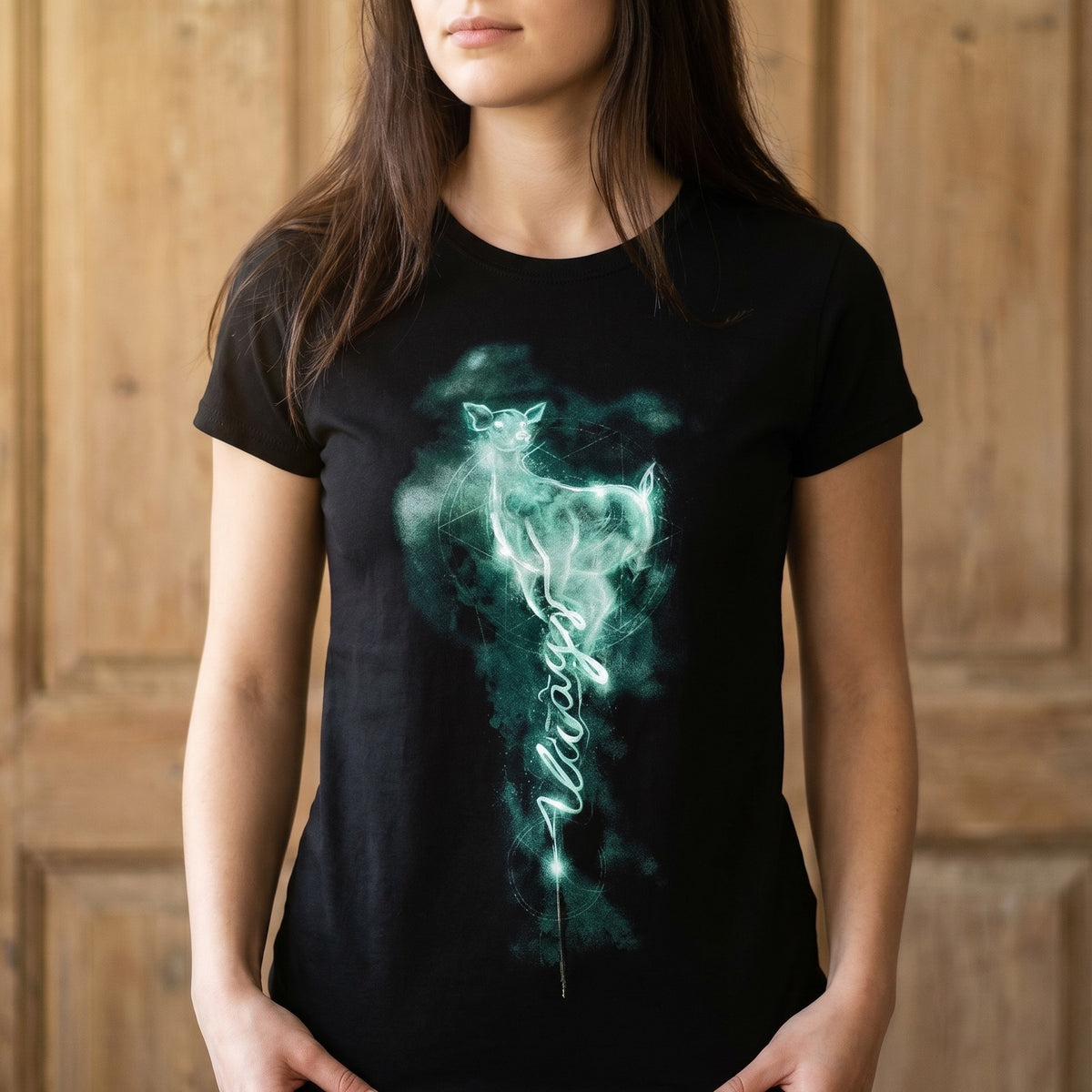 Produktbild Snape Patronus Always T-Shirt Damen schwarz - Harry Potter