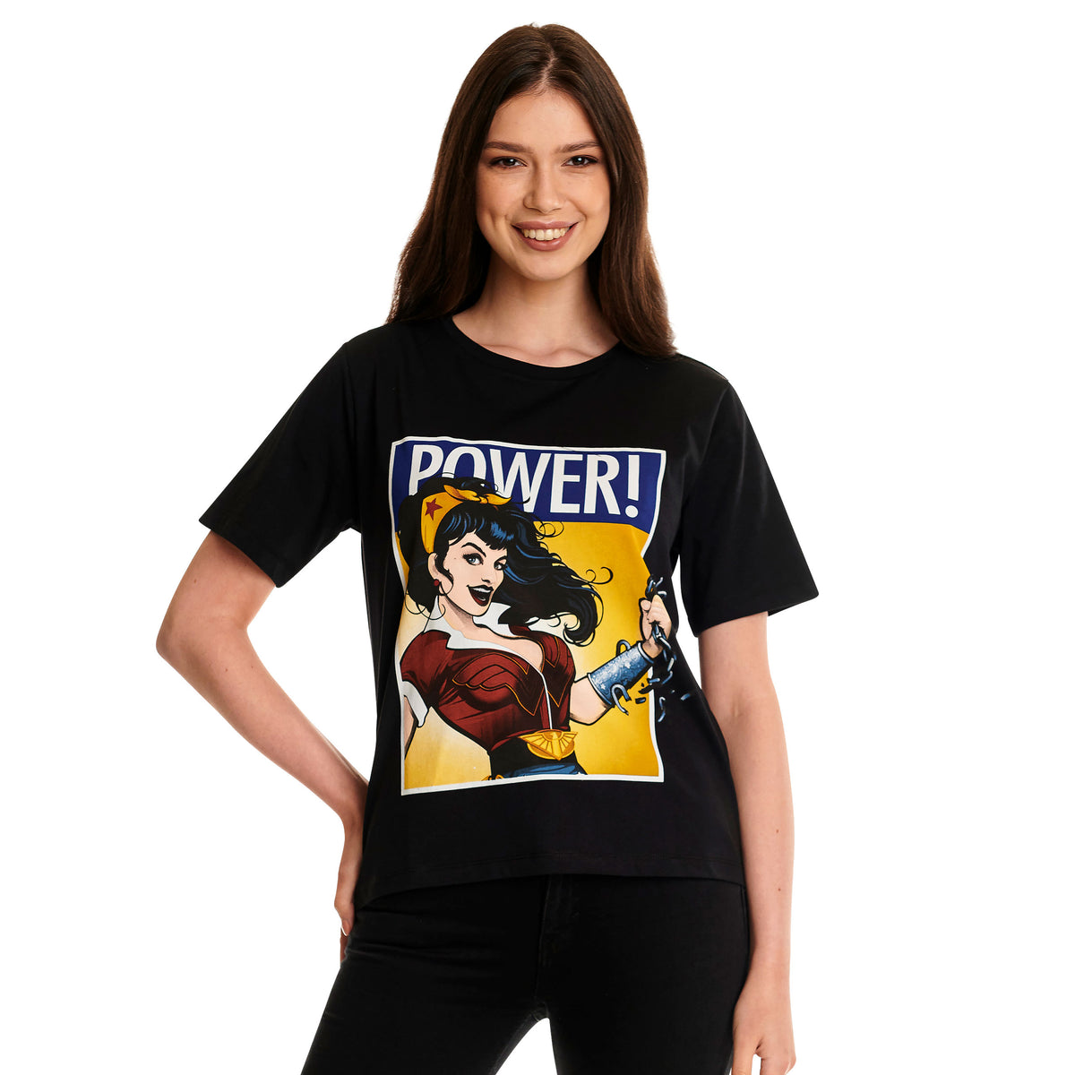 Produktbild Wonder Woman - We Can Do It! T-Shirt Damen schwarz