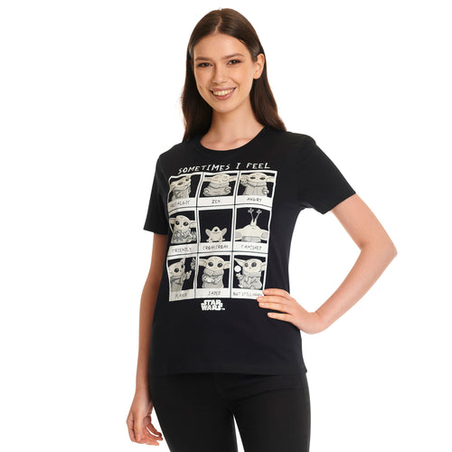 Produktbild Grogu Emotions T-Shirt Damen schwarz - Star Wars The Mandalorian
