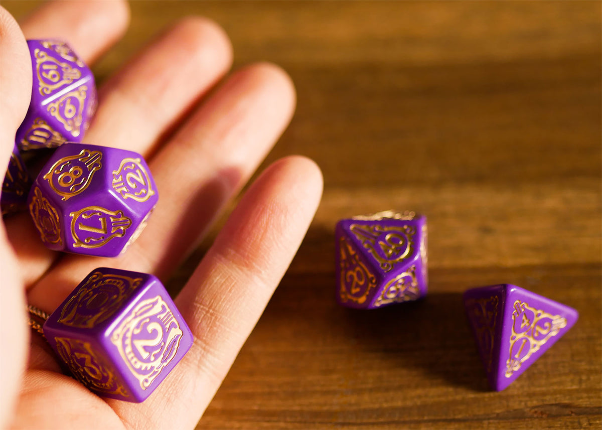 Produktbild Witcher - Dandelion Viscount de Lettenhove RPG Würfel Set 7tlg mit Sammlermünze