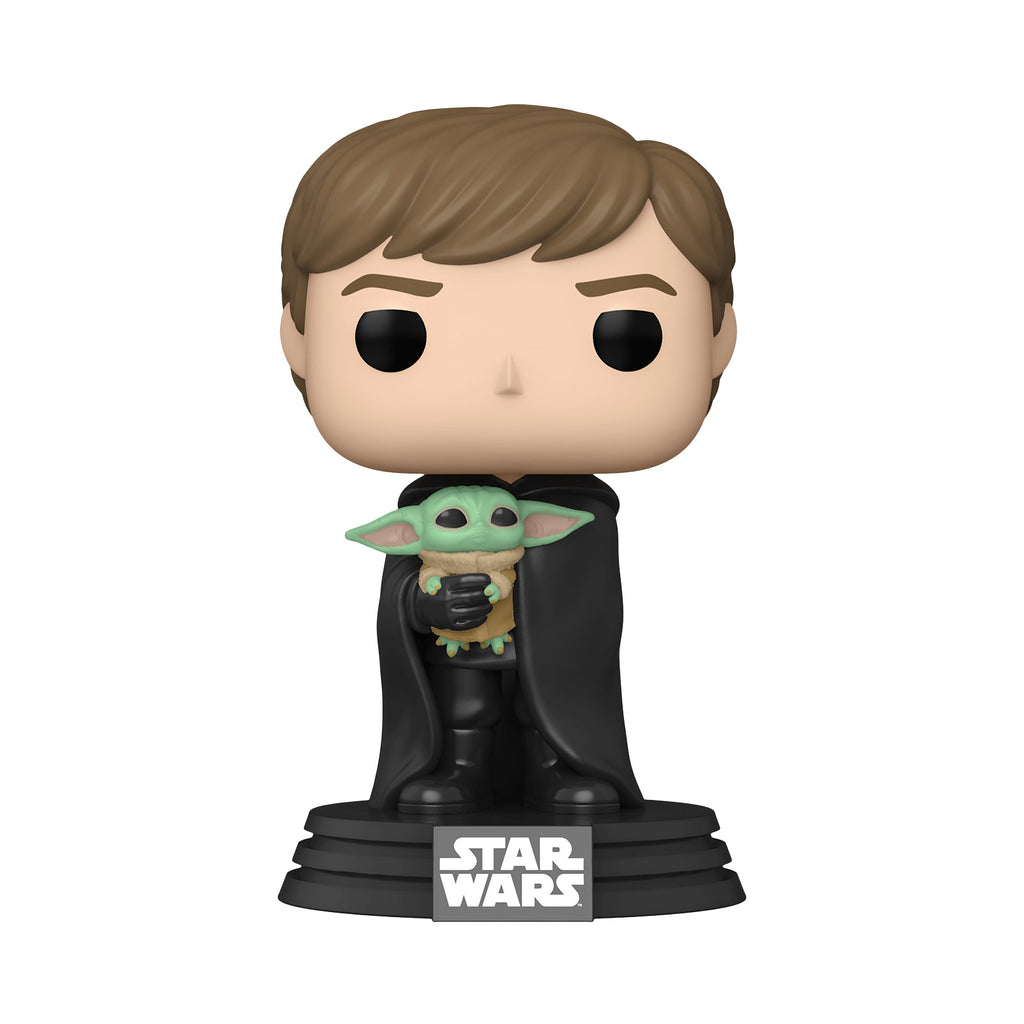 Produktbild Luke Skywalker mit Grogu Funko Pop Wackelkopf-Figur - Star Wars The Mandalorian