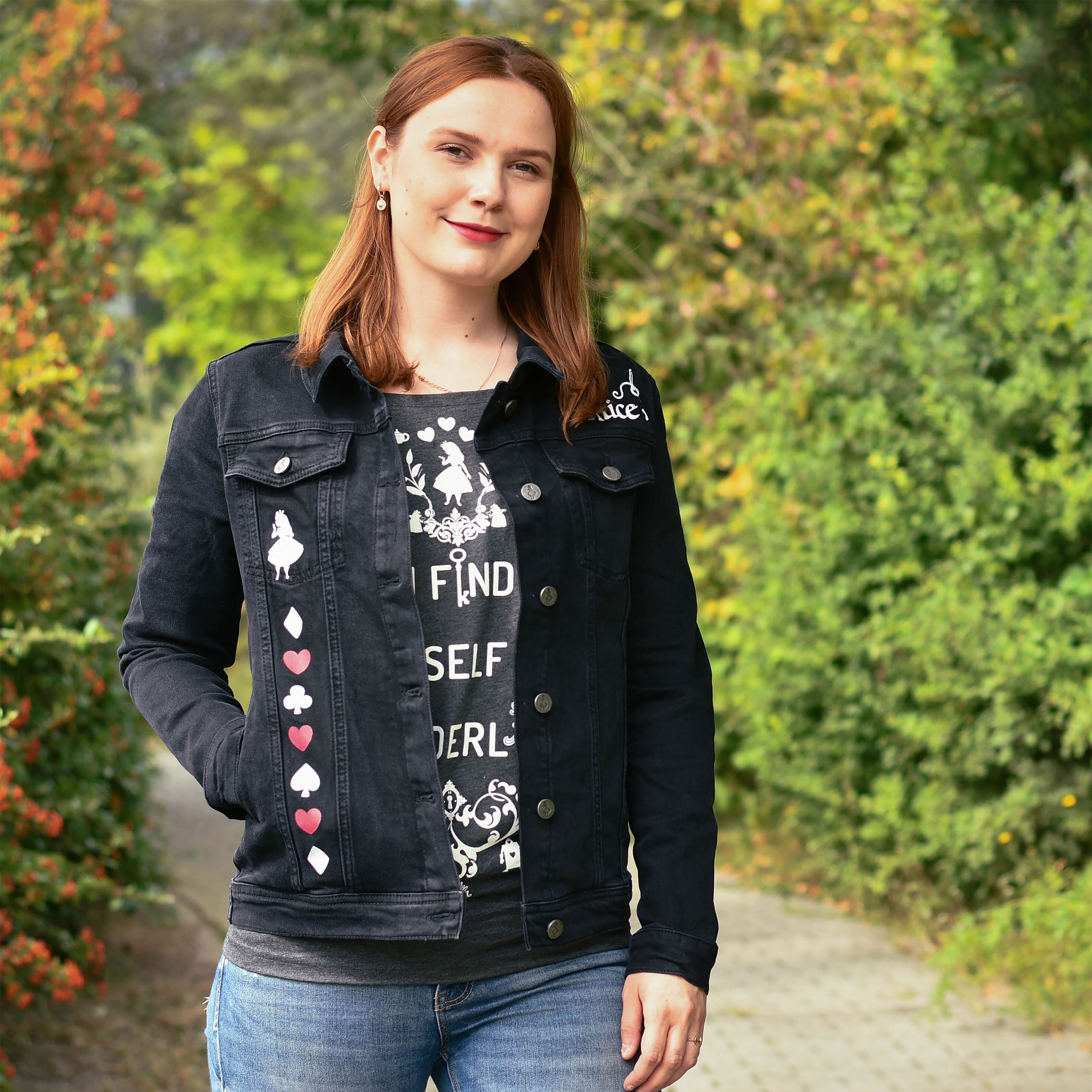 Produktbild Alice im Wunderland - Jeansjacke Damen schwarz