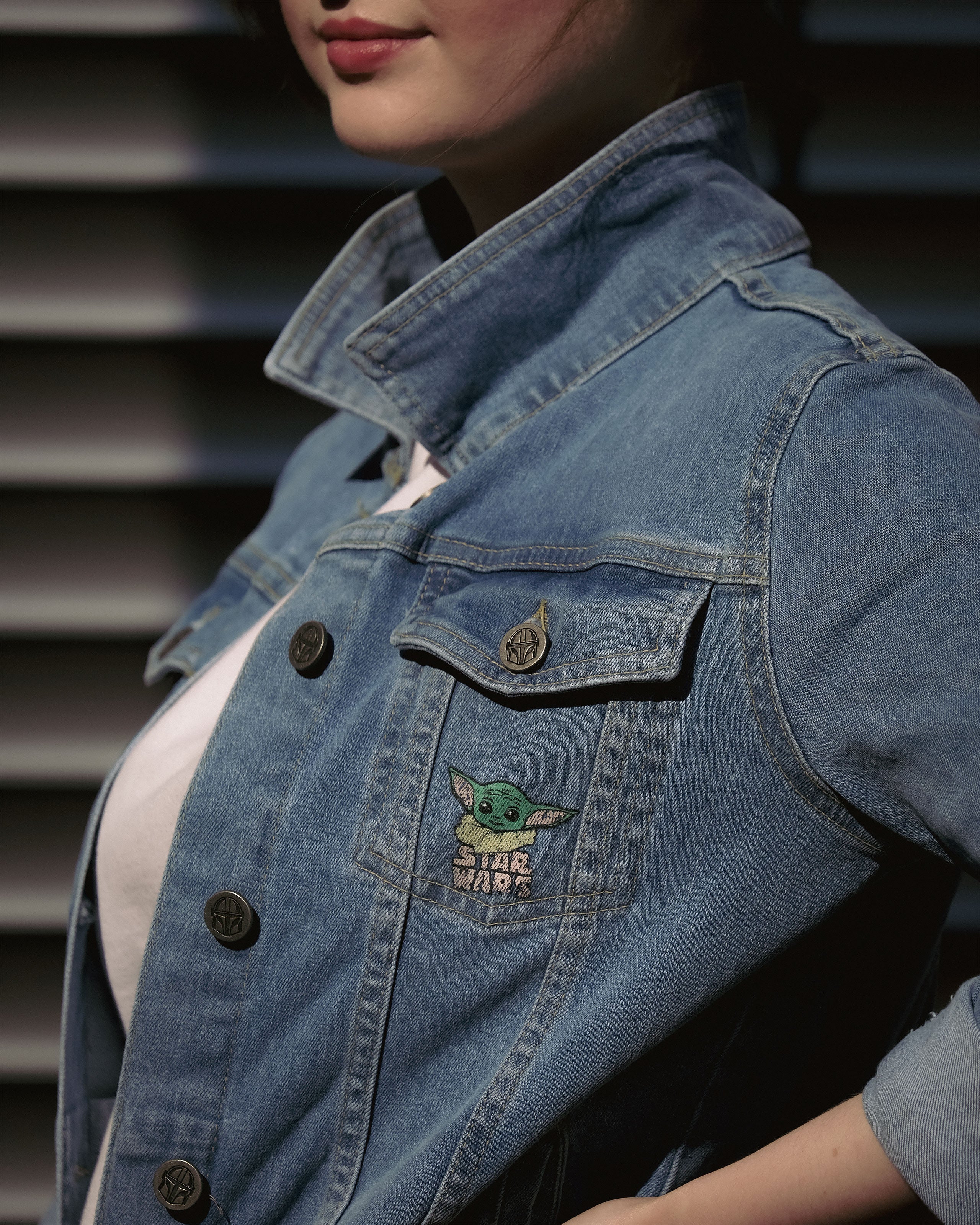 Produktbild Grogu Jeansjacke Damen blau - Star Wars The Mandalorian