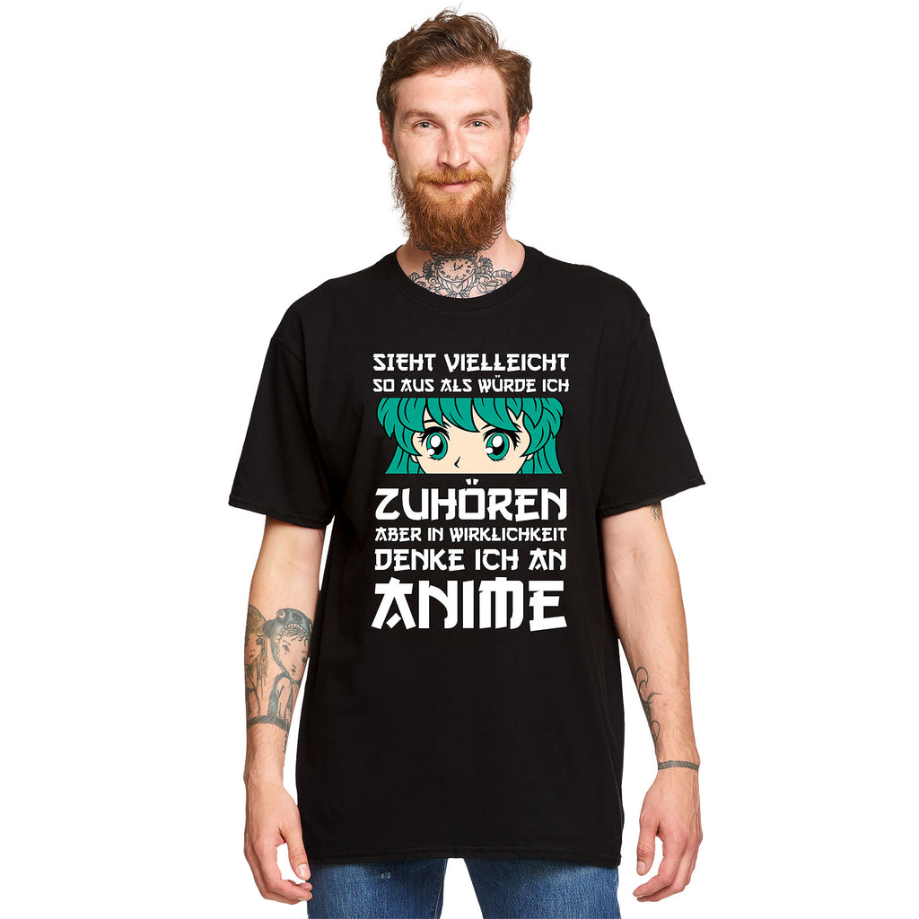 Ich denke an Anime T-Shirt schwarz