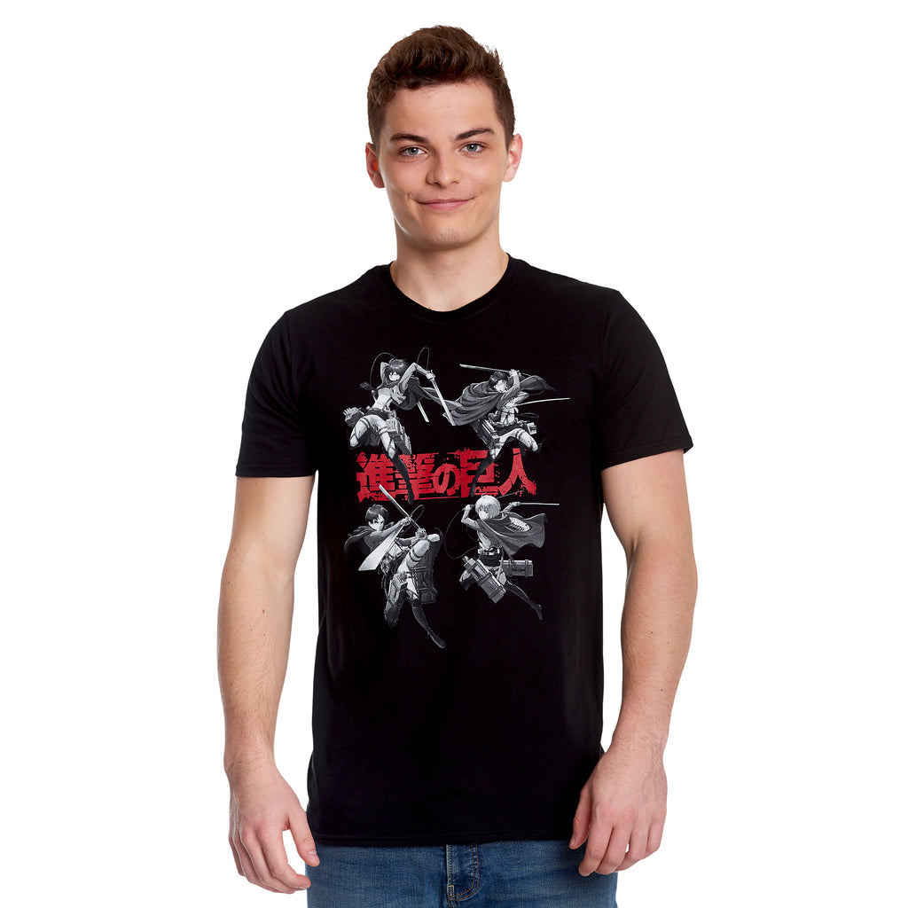 Attack on Titan - Characters T-Shirt schwarz