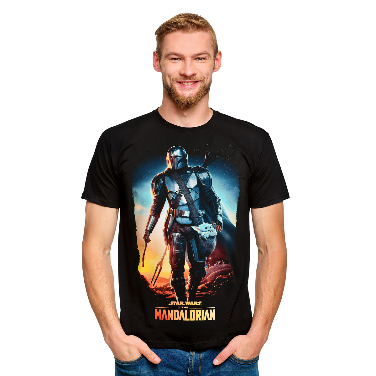 Produktbild Through The Galaxy T-Shirt schwarz - Star Wars Mandalorian