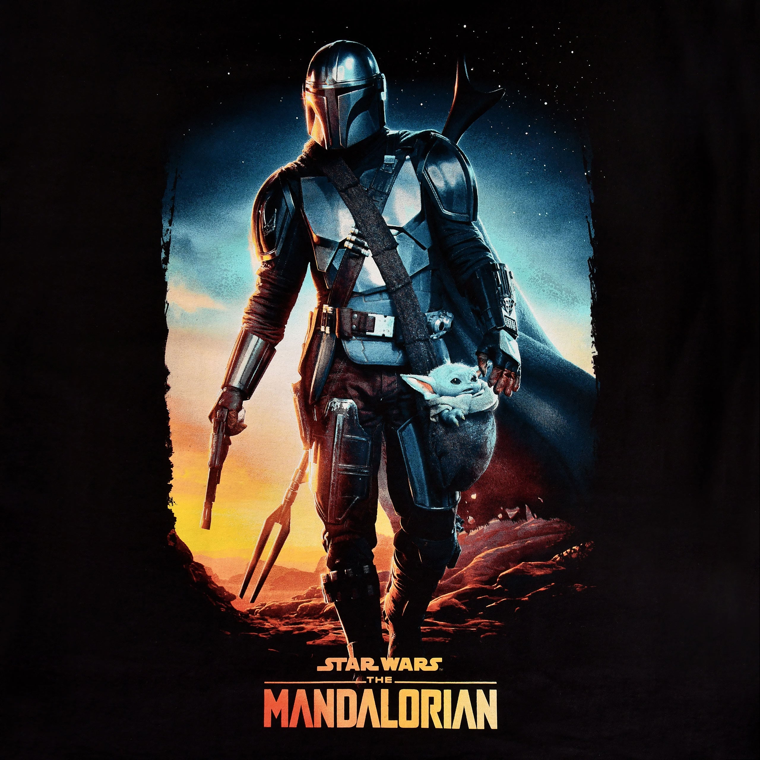 Produktbild Through The Galaxy T-Shirt schwarz - Star Wars Mandalorian