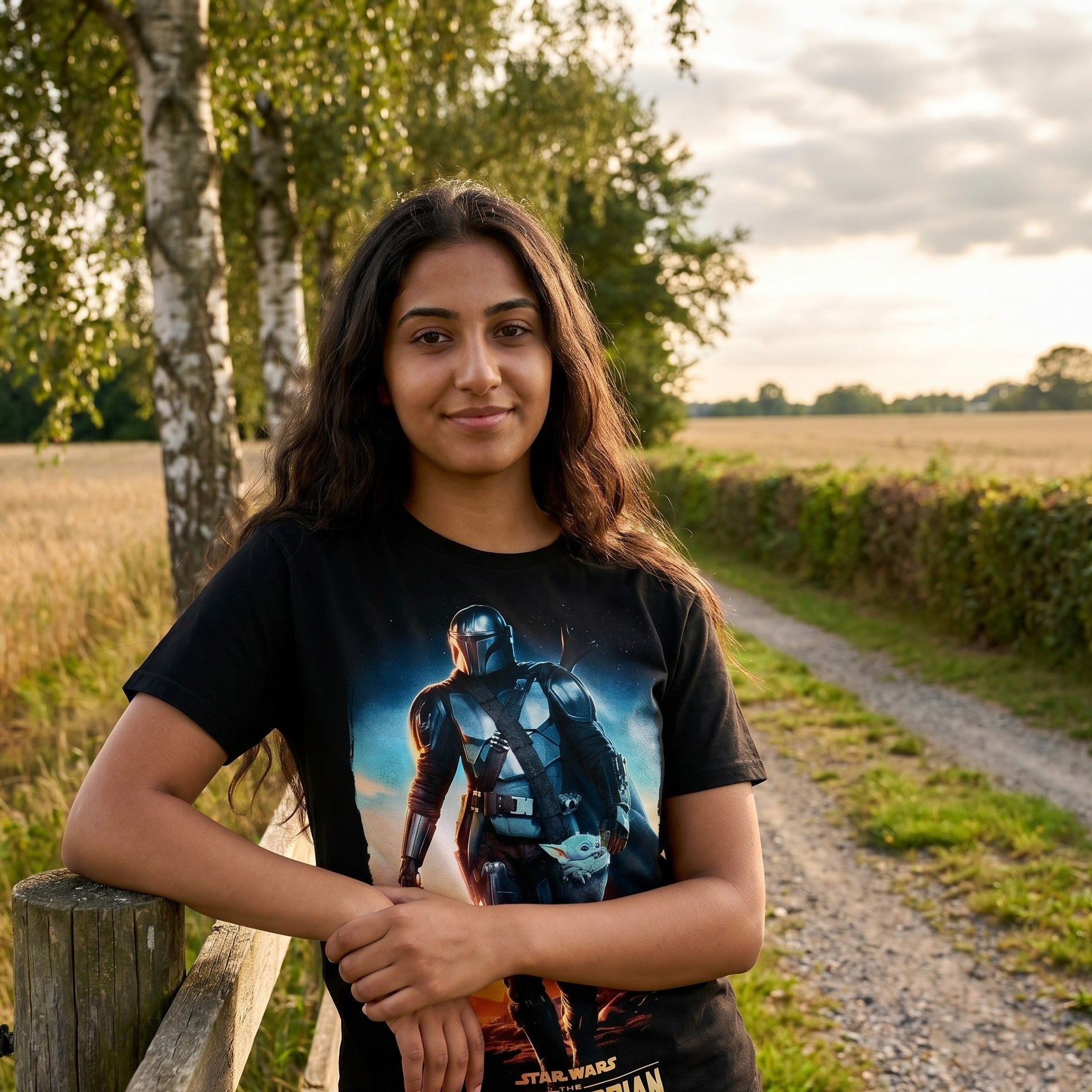 Produktbild Through The Galaxy T-Shirt schwarz - Star Wars Mandalorian