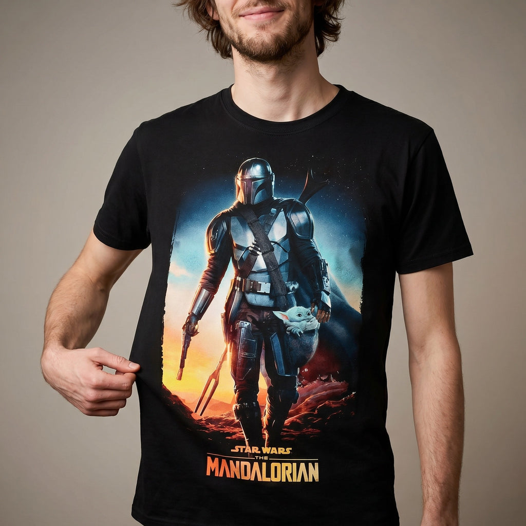 Produktbild Through The Galaxy T-Shirt schwarz - Star Wars Mandalorian