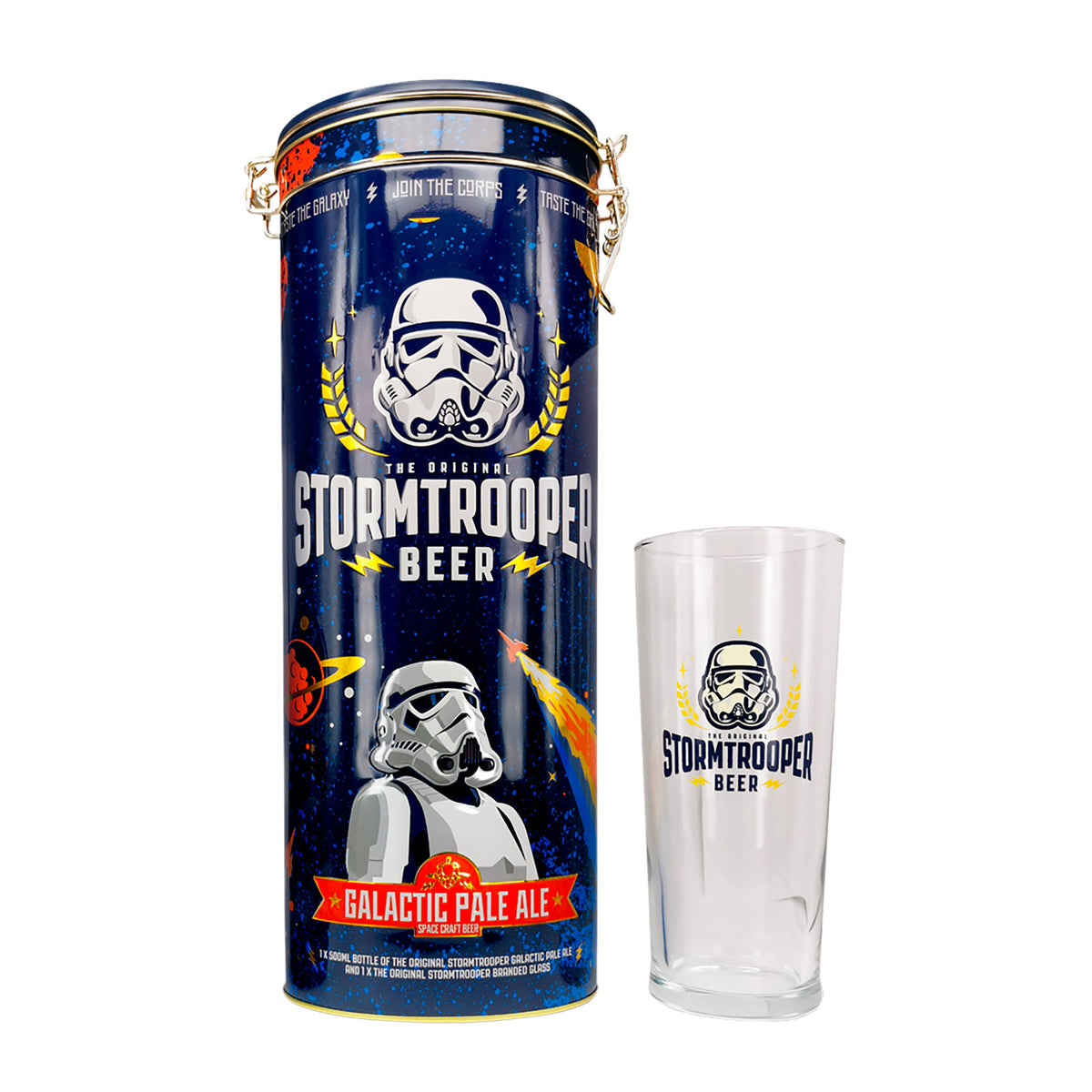 Produktbild Original Stormtrooper Dose mit Glas Set für Star Wars Fans