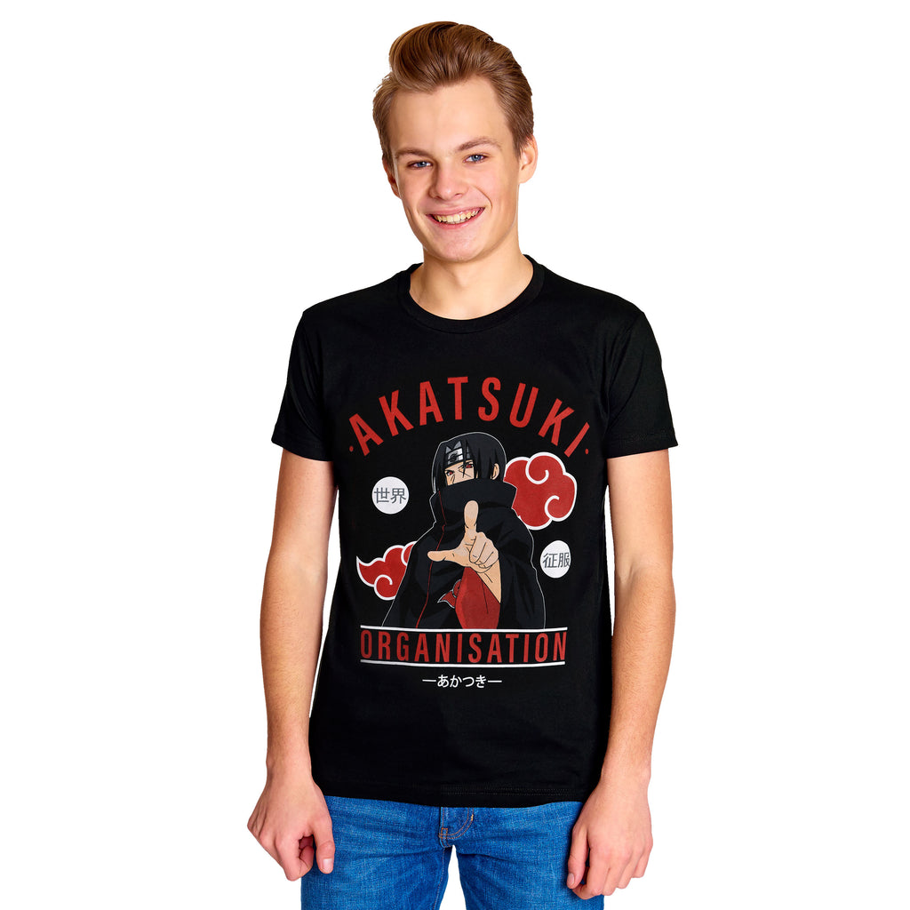Naruto - Akatsuki Organisation T-Shirt schwarz
