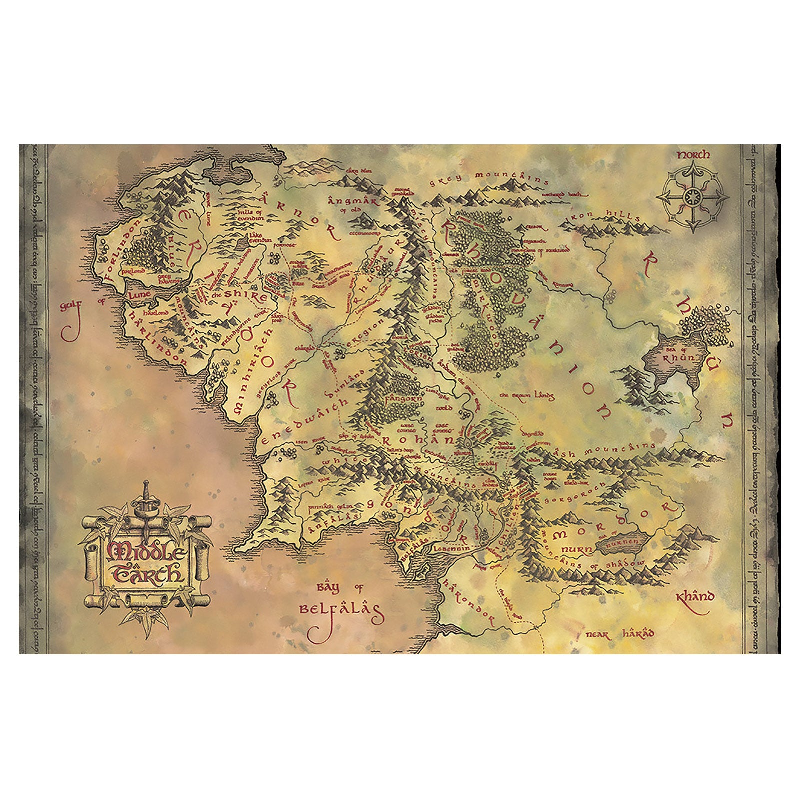 Produktbild Der Herr der Ringe - Mittelerde Karte Maxi Poster
