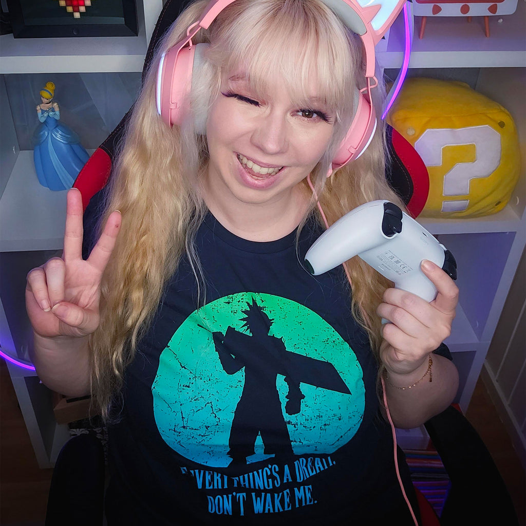 Cloud Strife T-Shirt für Final Fantasy Fans blau
