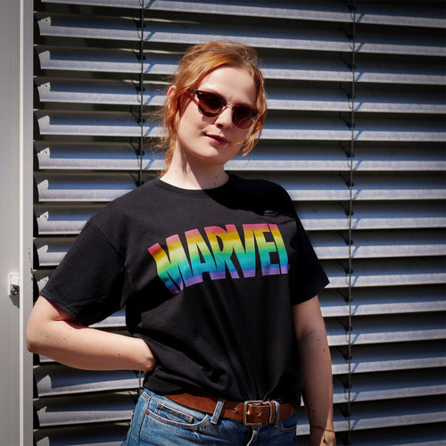 Produktbild Marvel - Rainbow Pride Logo T-Shirt schwarz