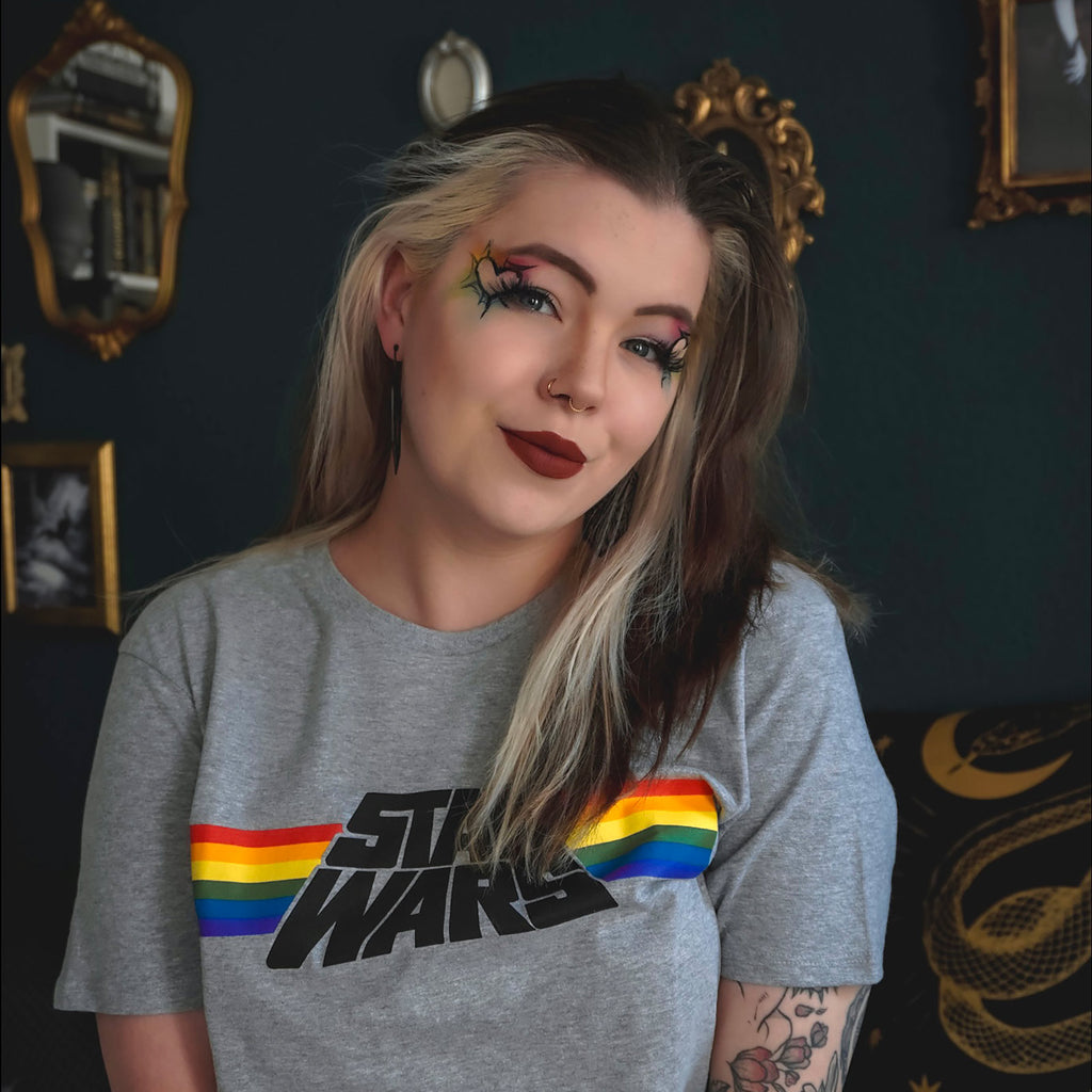 Produktbild Star Wars - Classic Rainbow Logo Pride T-Shirt grau