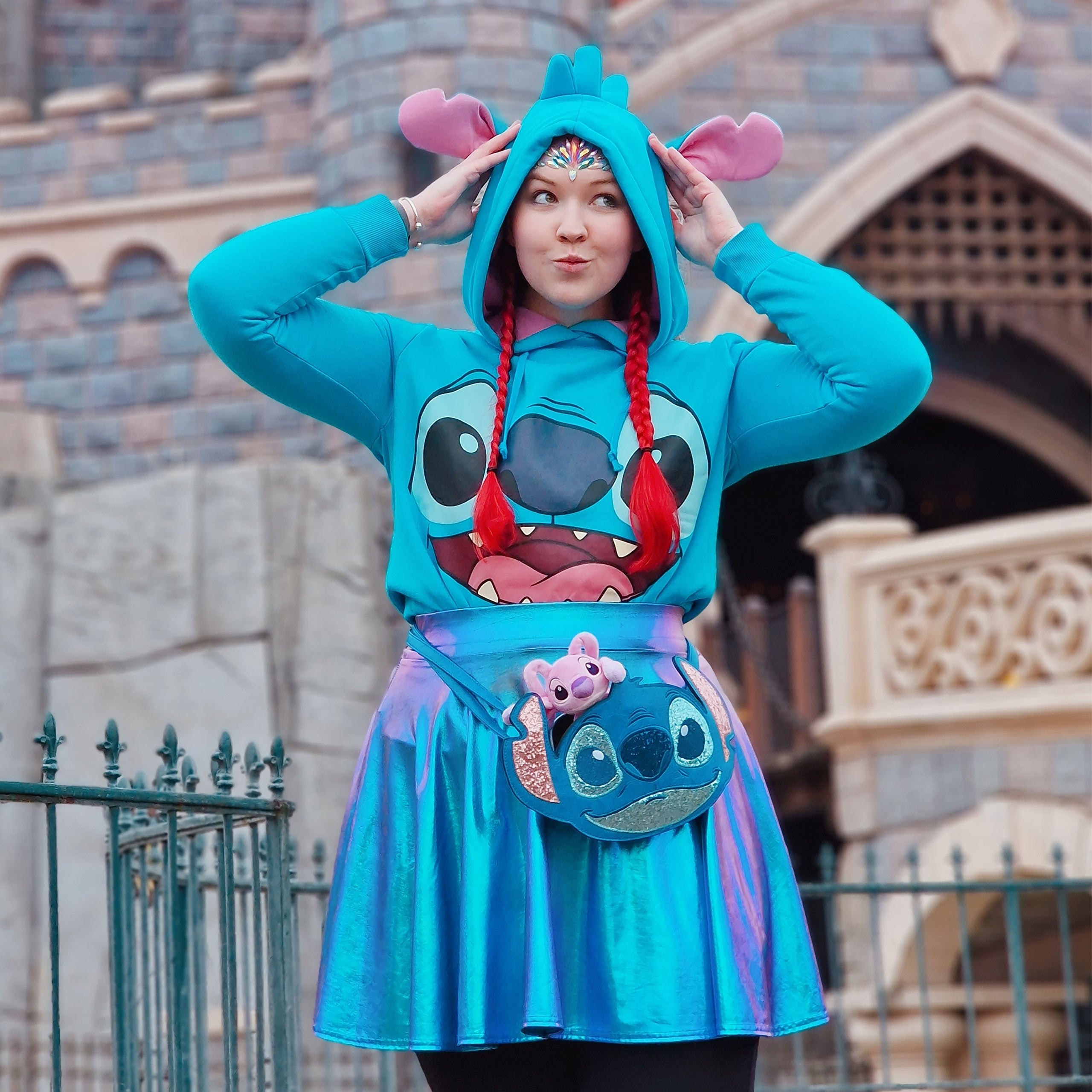Produktbild Lilo & Stitch - Stitch Damen Hoodie mit Ohren blau