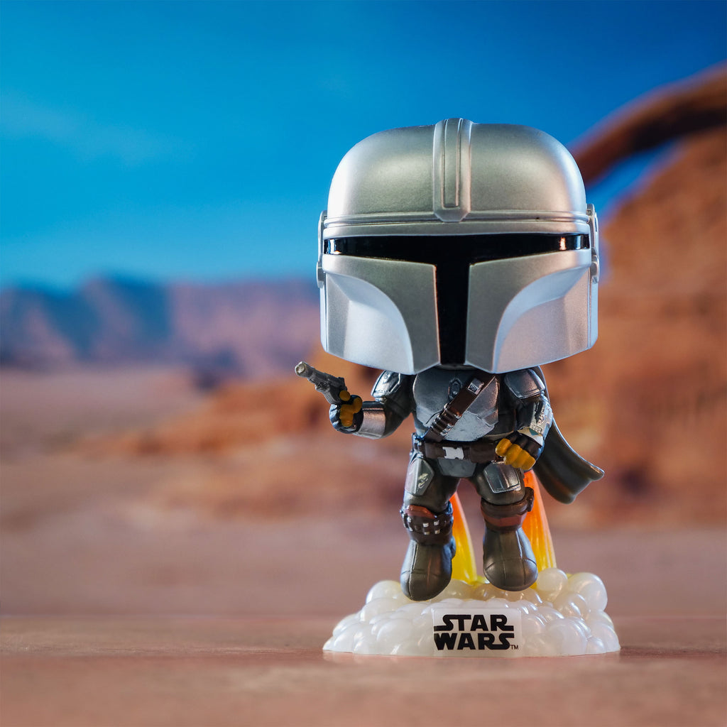 Produktbild Mando Glow in the Dark Funko Pop Wackelkopf-Figur - Star Wars The Mandalorian