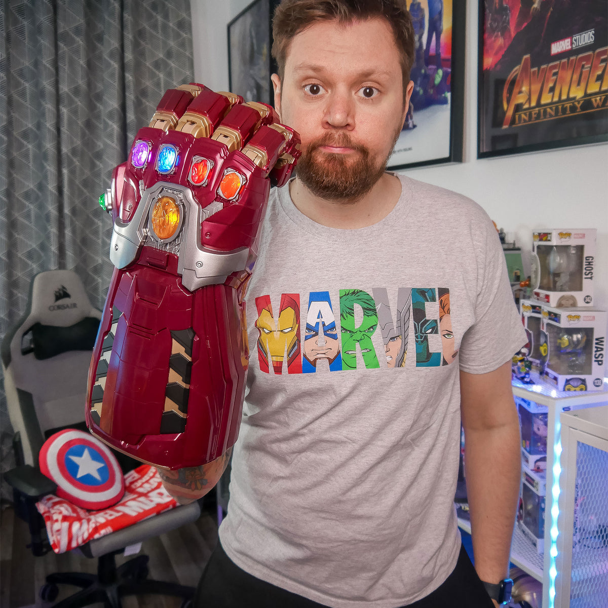 Produktbild Marvel - Logo Comic Heroes T-Shirt grau