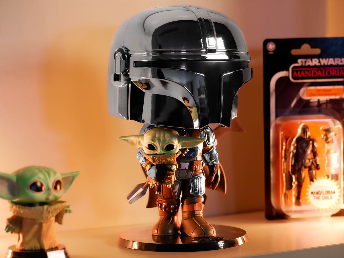 Produktbild Mandalorian Chrome Funko Pop Wackelkopf-Figur 26 cm - Star Wars