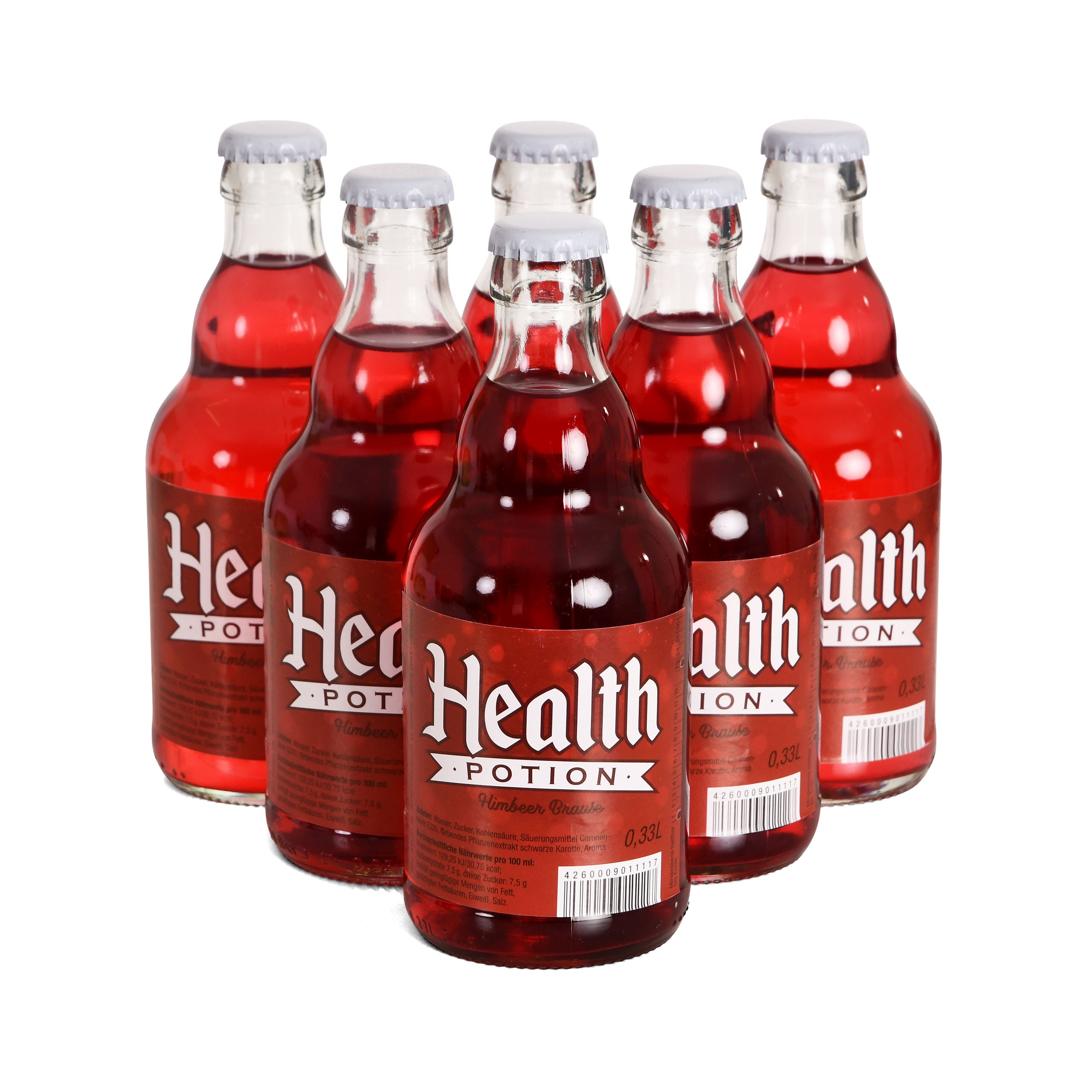 Produktbild Health Potion Flasche Himbeer Brause - 6er Pack