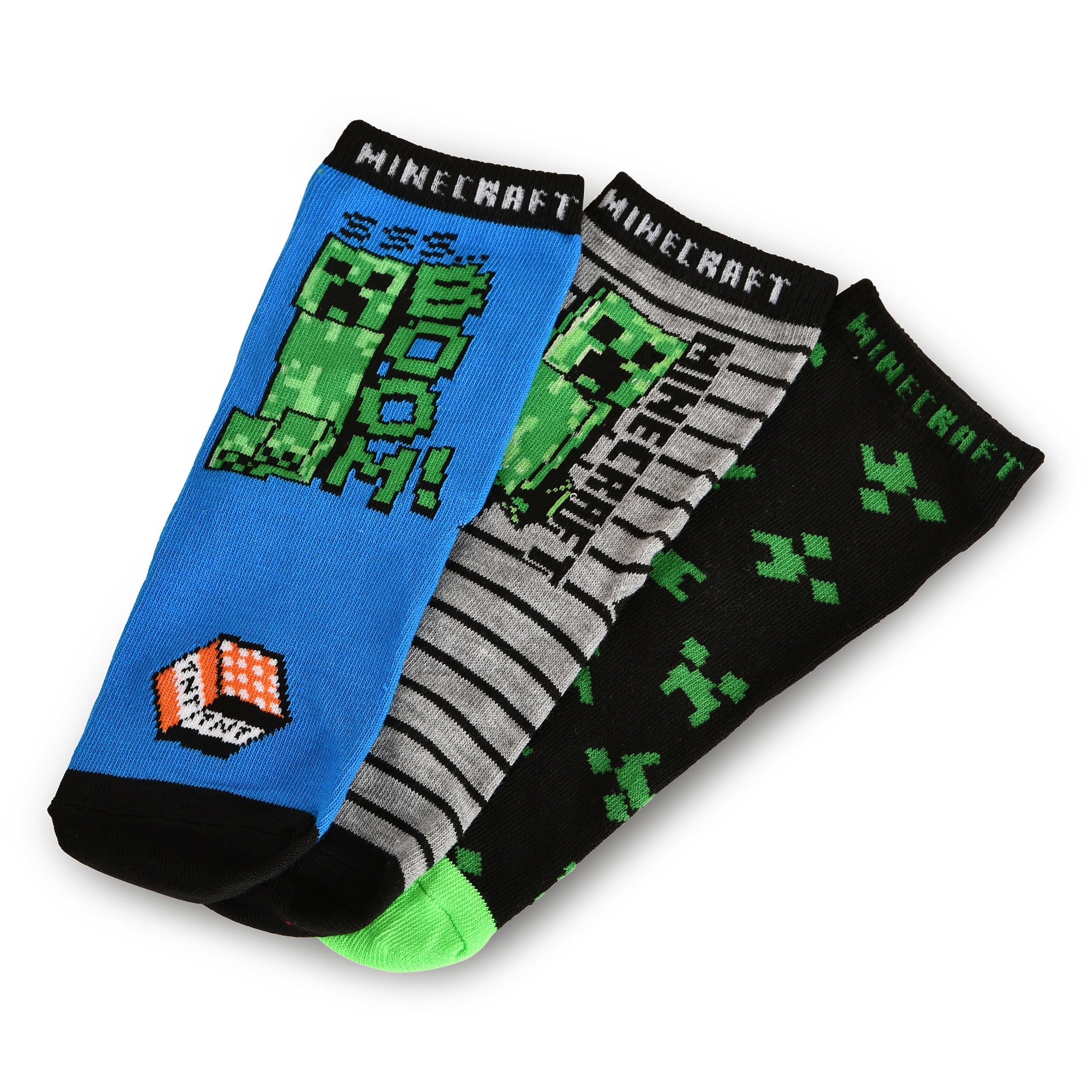 Produktbild Minecraft - Creeper Kinder Socken 3er Set