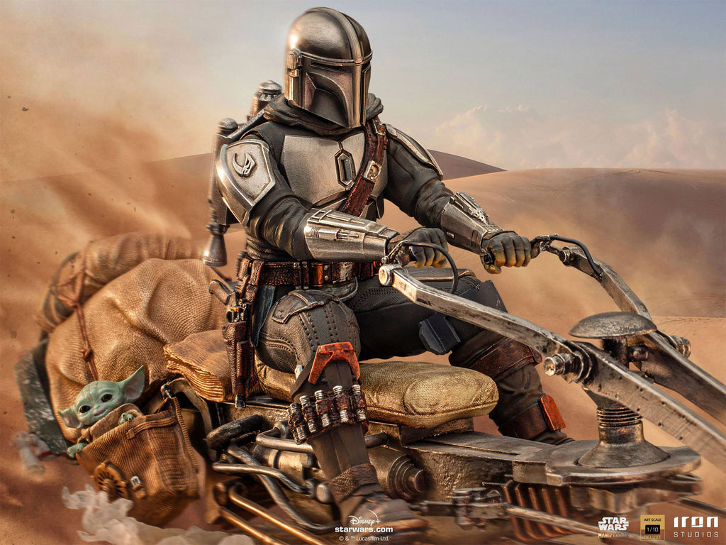 Produktbild Mando mit Speeder BDS Art Scale Deluxe Statue - Star Wars The Mandalorian