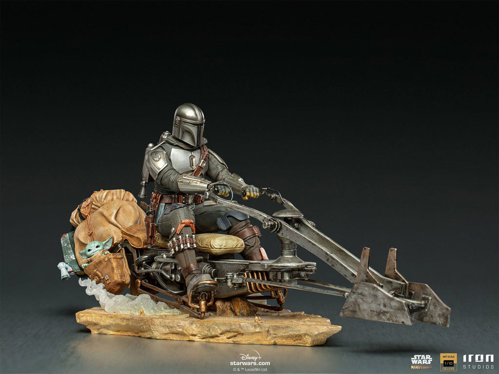 Produktbild Mando mit Speeder BDS Art Scale Deluxe Statue - Star Wars The Mandalorian