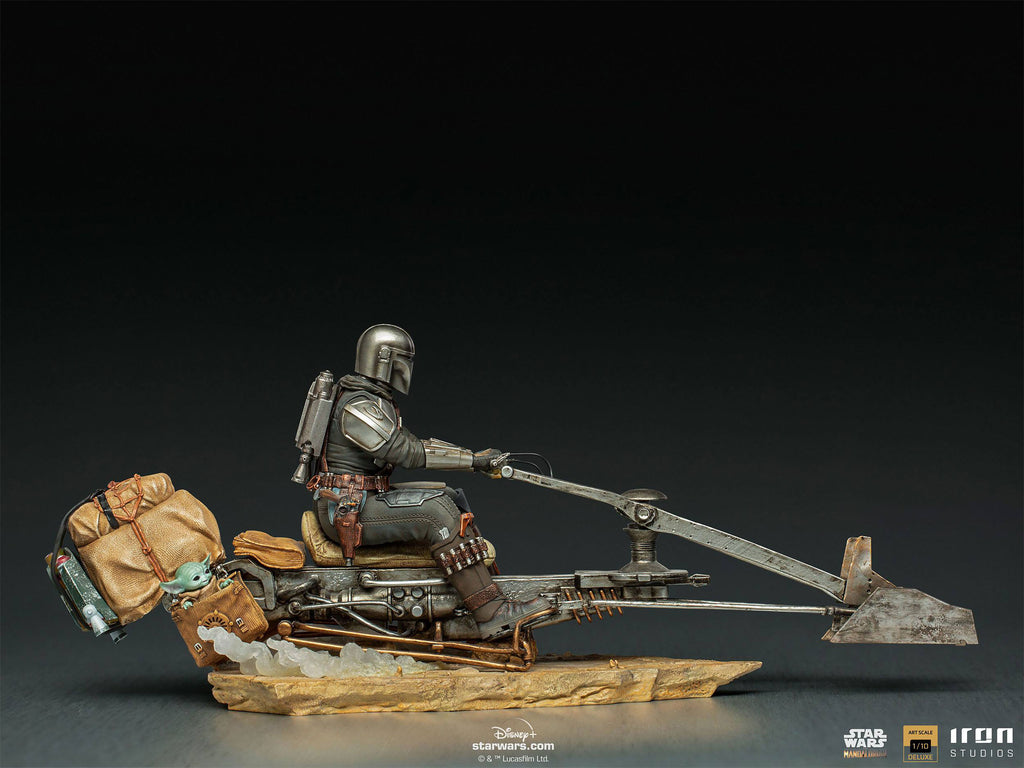 Produktbild Mando mit Speeder BDS Art Scale Deluxe Statue - Star Wars The Mandalorian
