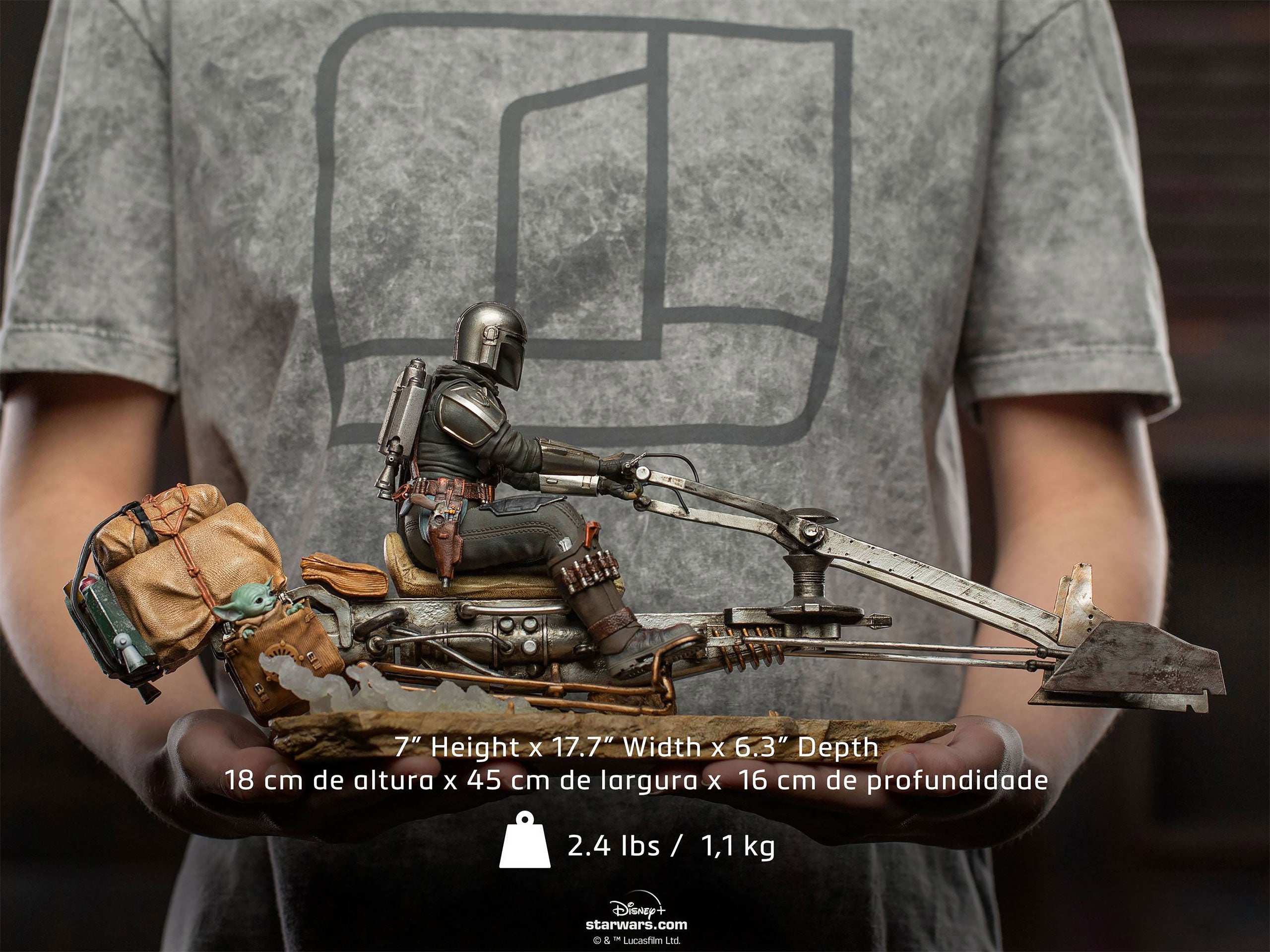 Produktbild Mando mit Speeder BDS Art Scale Deluxe Statue - Star Wars The Mandalorian