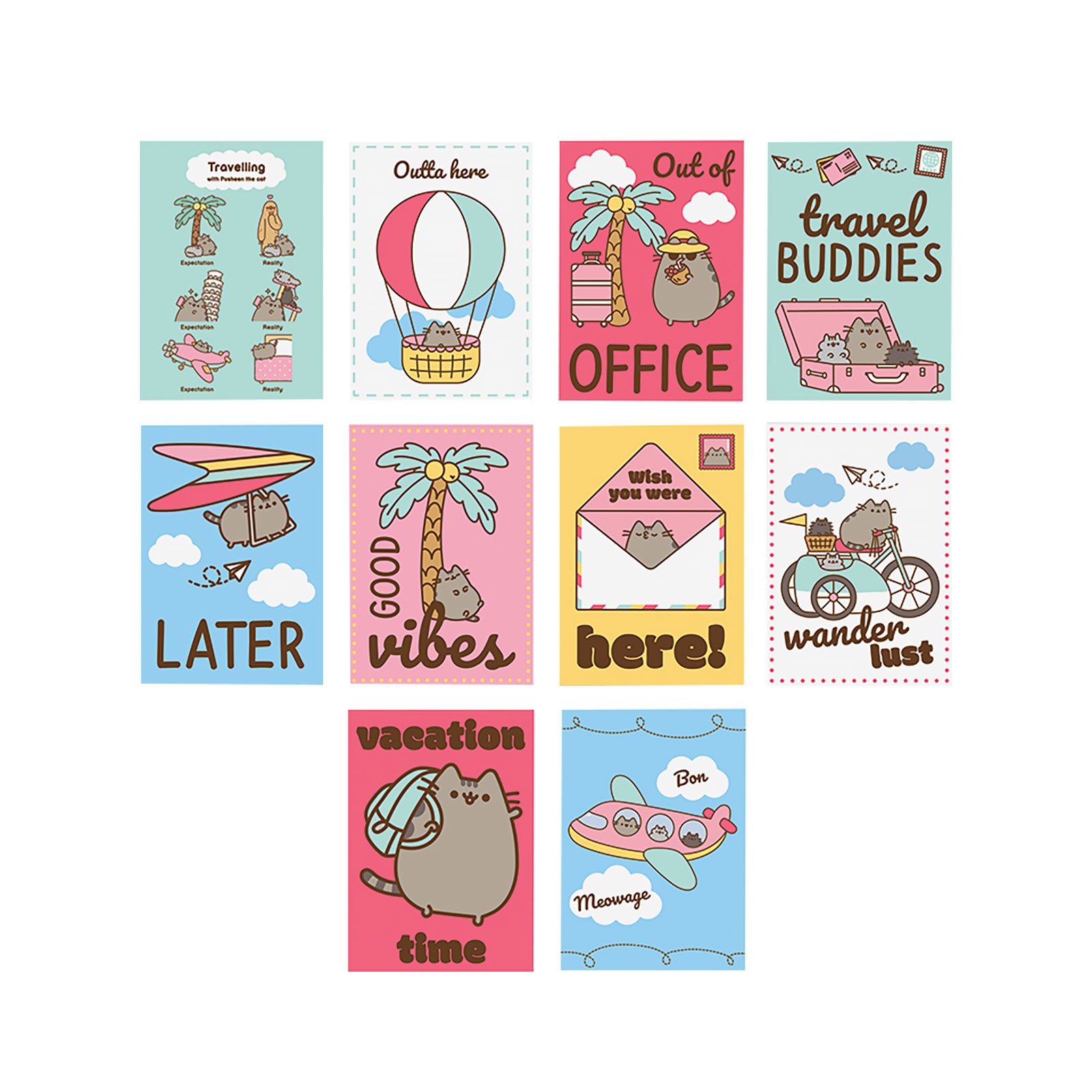 Produktbild Pusheen - Reise Postkarten 10er Set