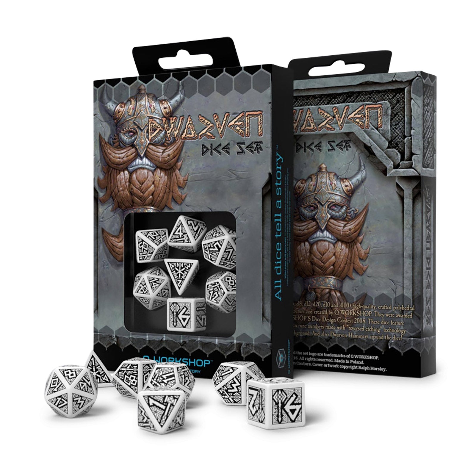 Product image Dwarven White & Black RPG Dice Set 7pcs