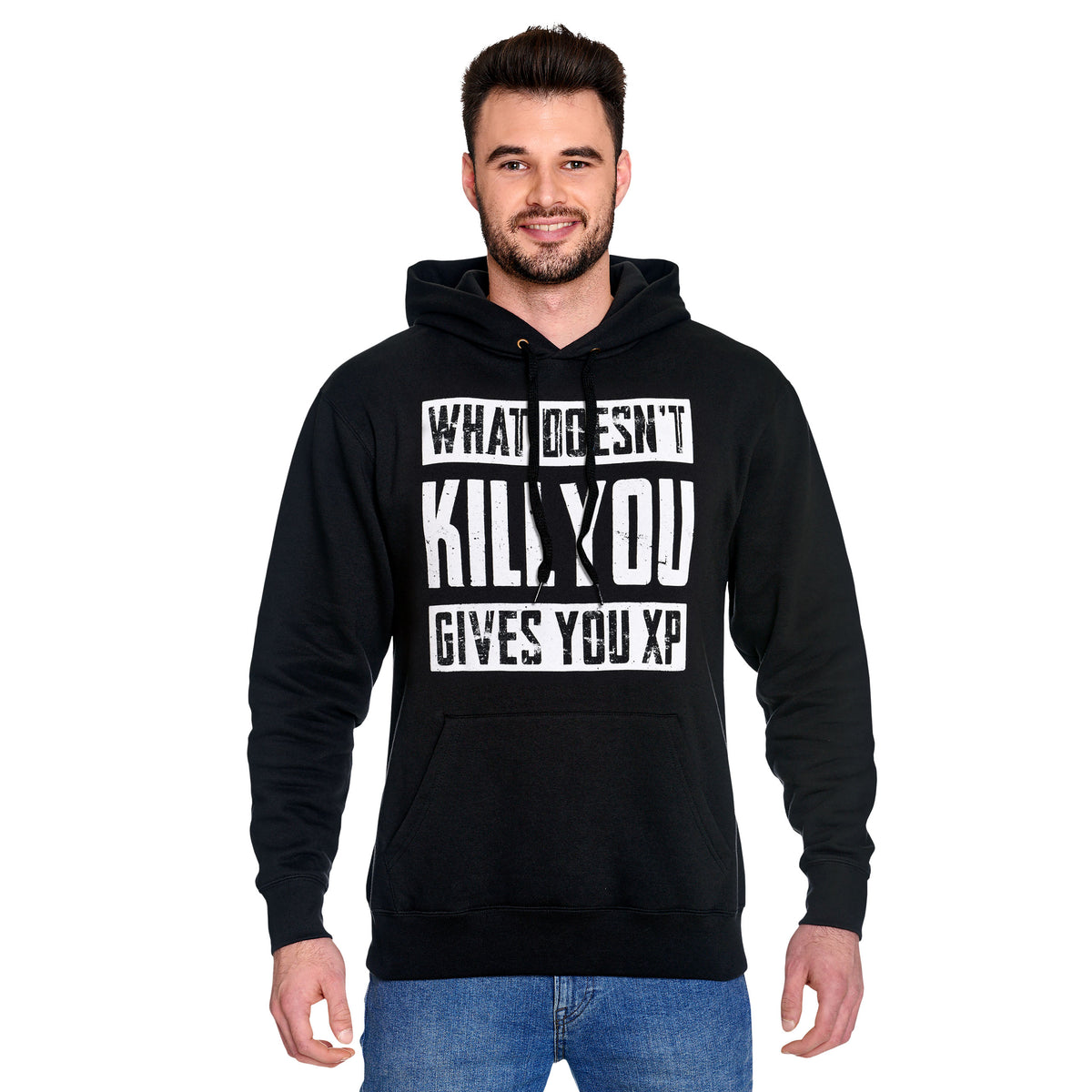 Produktbild What Doesn't Kill You Gives You XP Hoodie schwarz